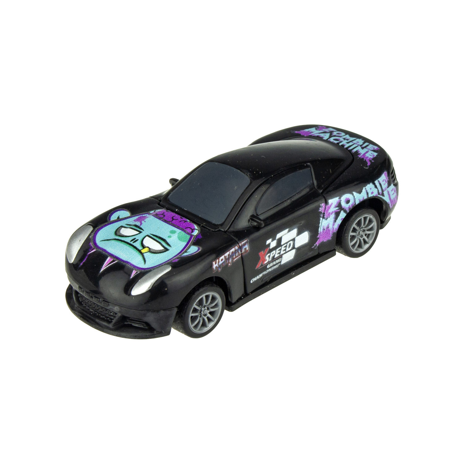 Машинка инерционная 1TOY CrashFest Katana 2в1, разборная, гоночная, спортивная, 10 см