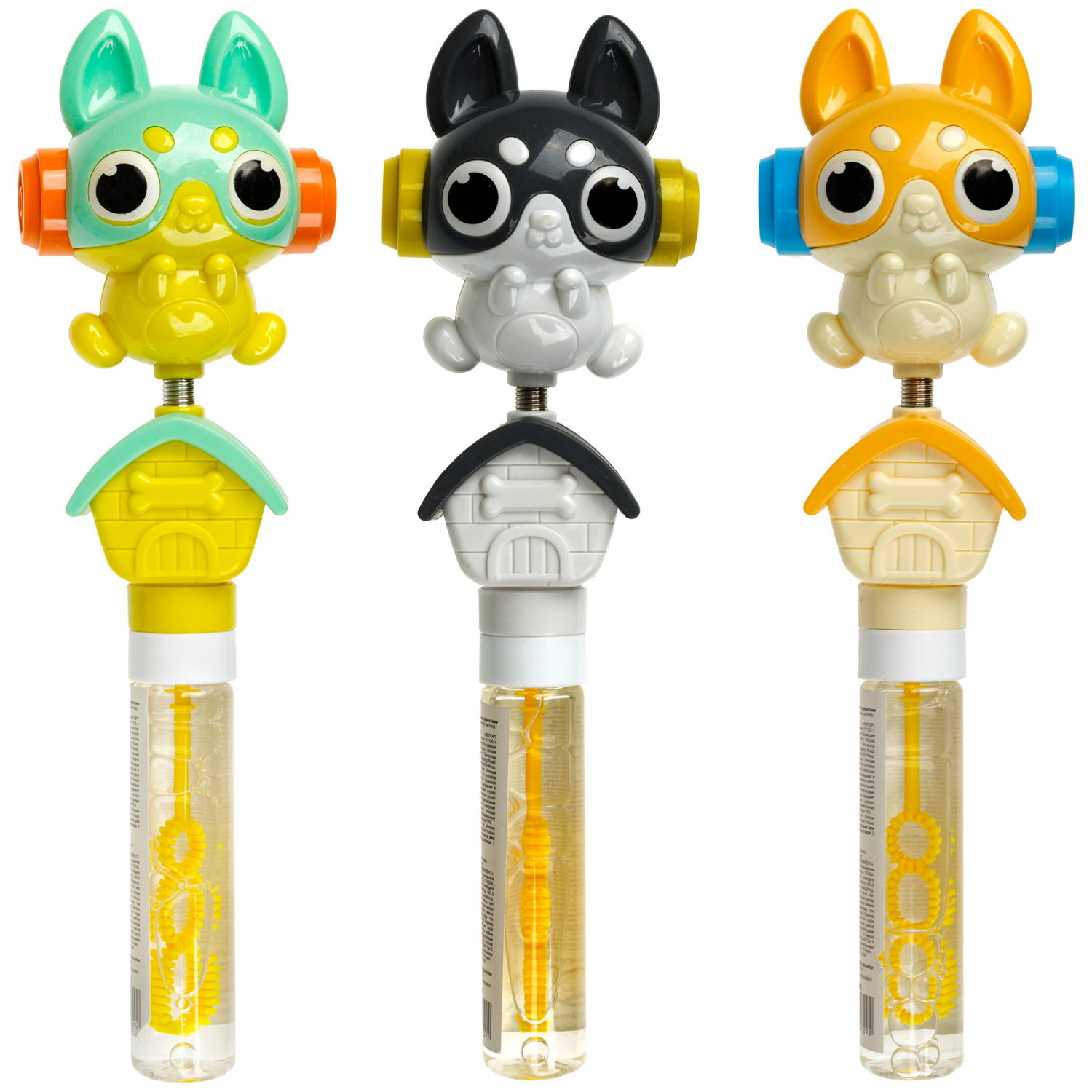 Мыльные пузыри с игрушкой-качалкой 1TOY Мы-шарики! Собака, 40 мл, 3 цвета в ассортименте