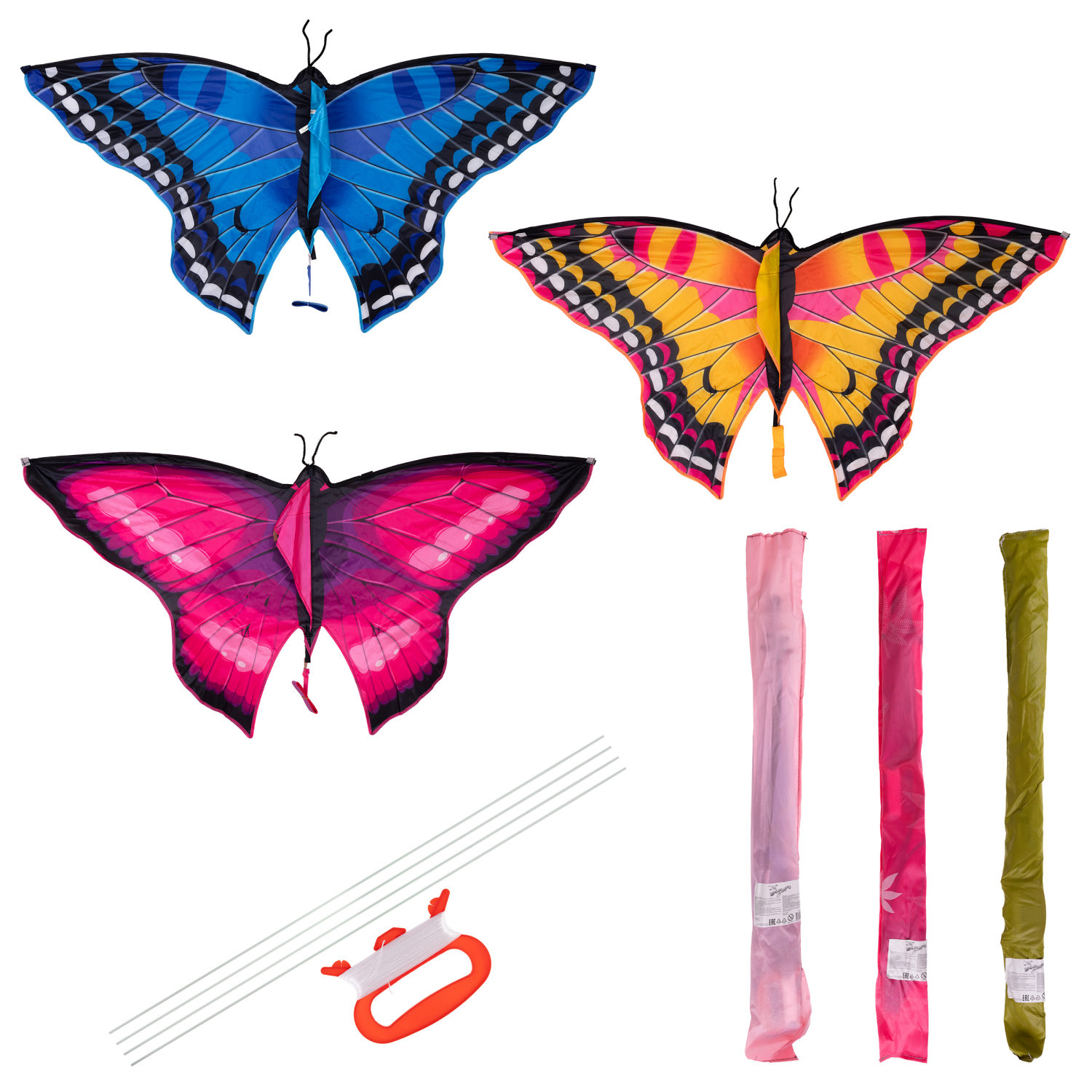 Воздушный змей 1TOY Бабочка 142x68х148 см, леер 50 м