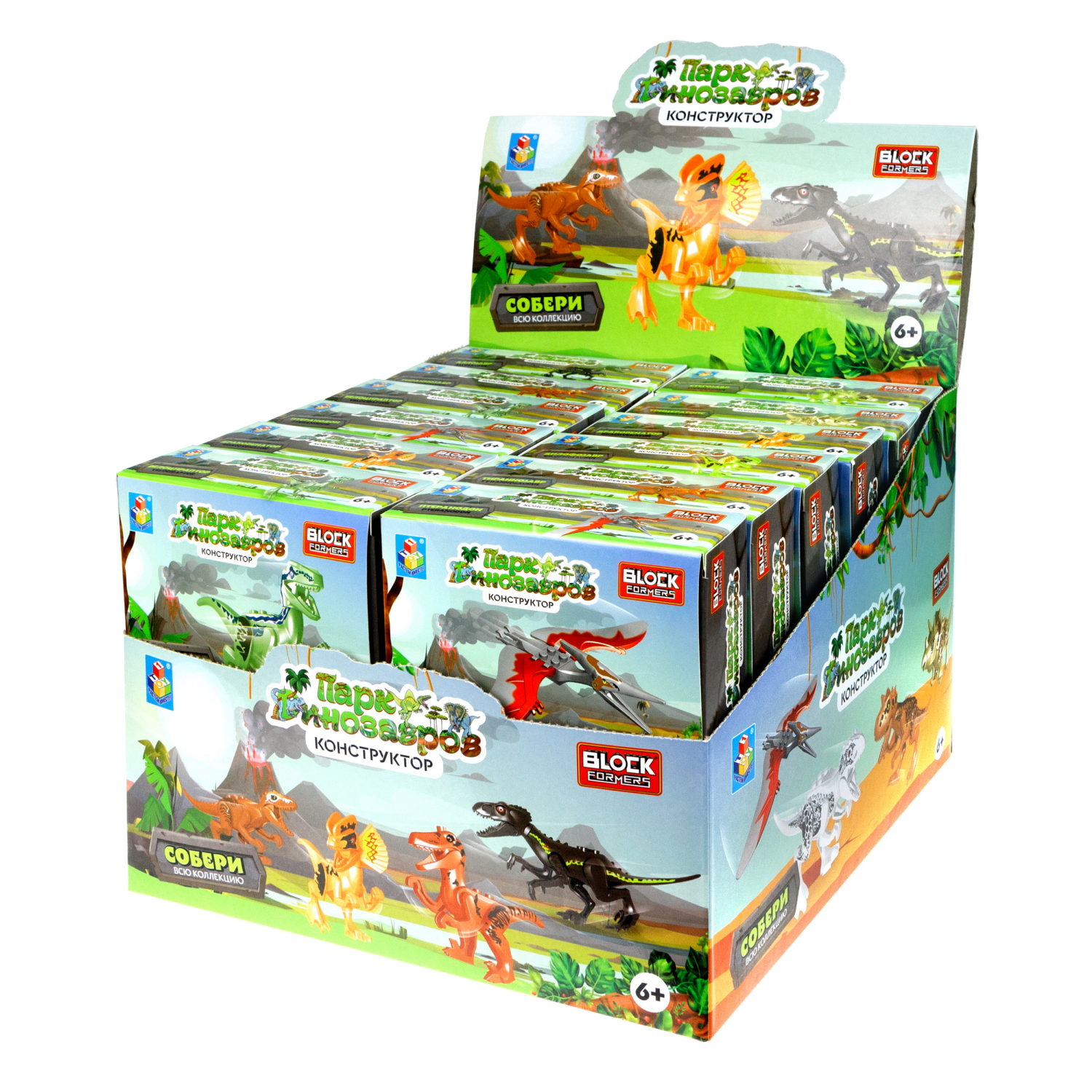 Конструктор 3д Blockformers 1TOY Парк динозавров, детский, 1 шт.