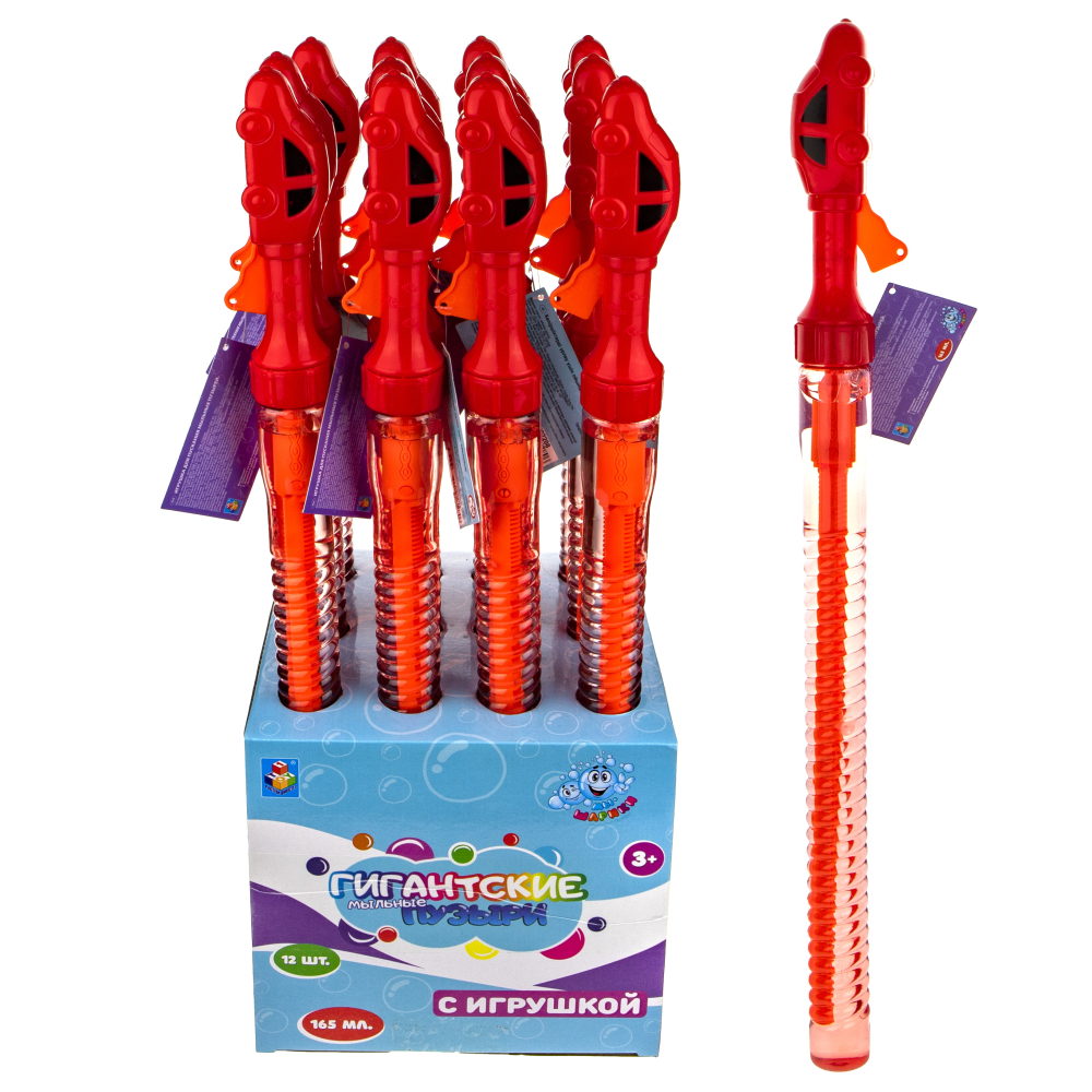 Мыльные пузыри гигантские 1TOY Мы-шарики! колба с раскладным элементом машинка, 165 мл