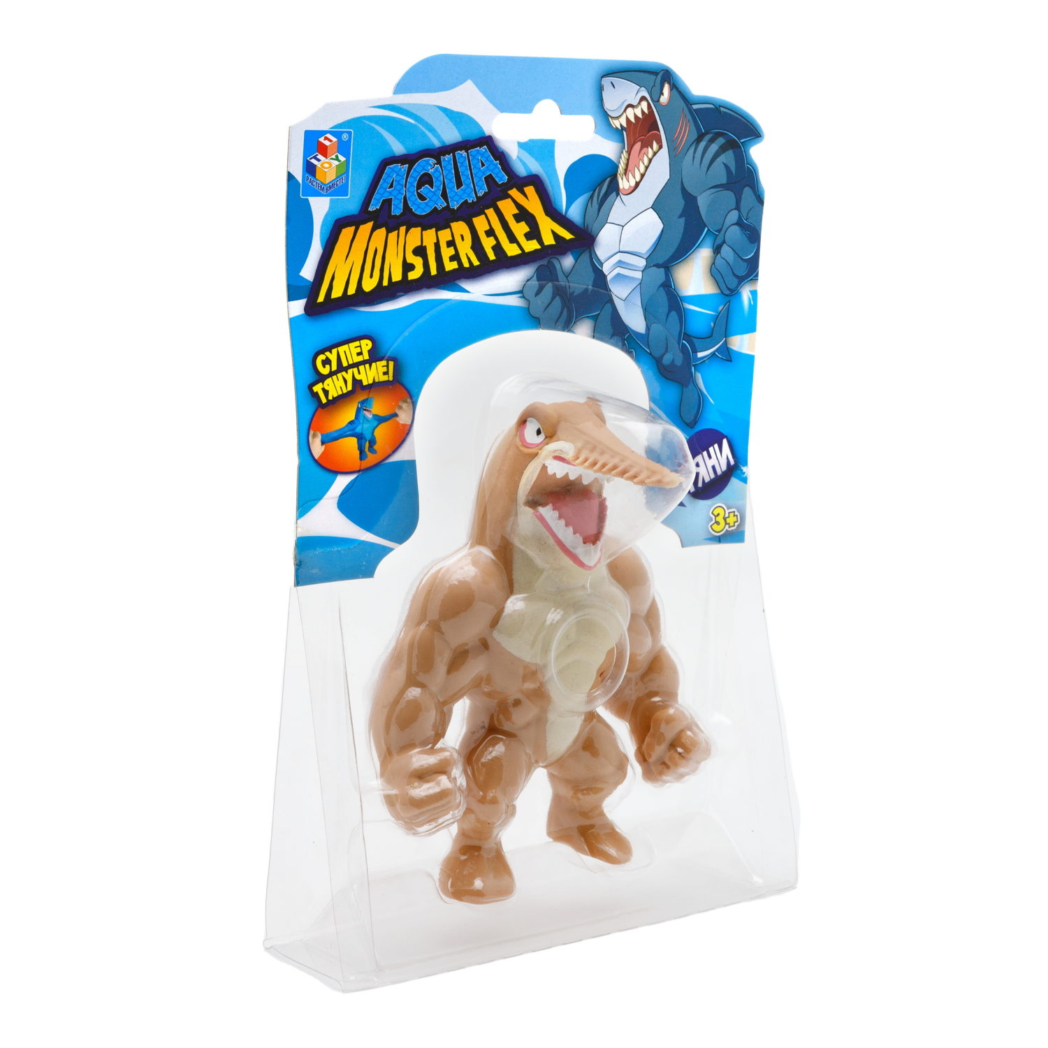 1Toy Игрушка для мальчика, тянучка монстр MONSTER FLEX AQUA, РЫБОПИЛ, антистресс