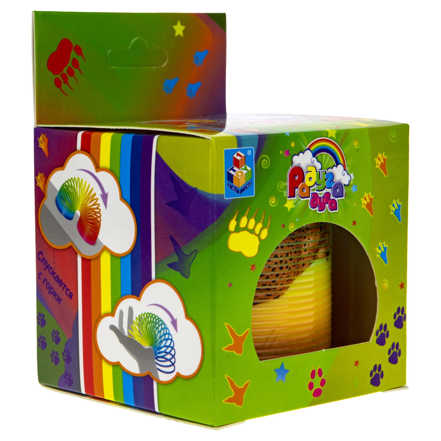 Пружинка радуга 1TOY «Радуга-дуга» Сафари, 6,5*6,5 см, 4 вида в ассортименте