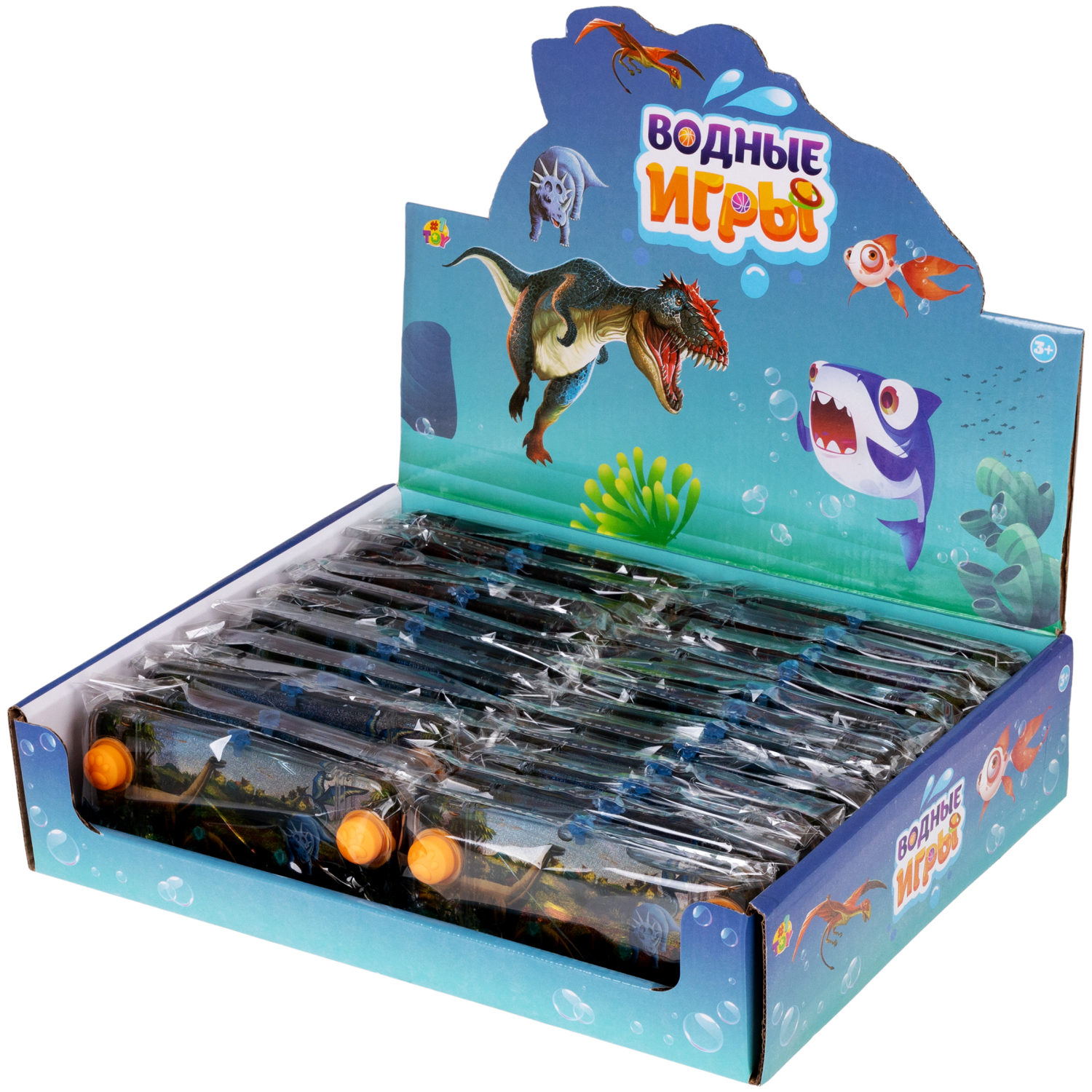 1TOY Игра с водой насади колечки динозавры, 3 вида в ассортименте, 15,5*7*2см