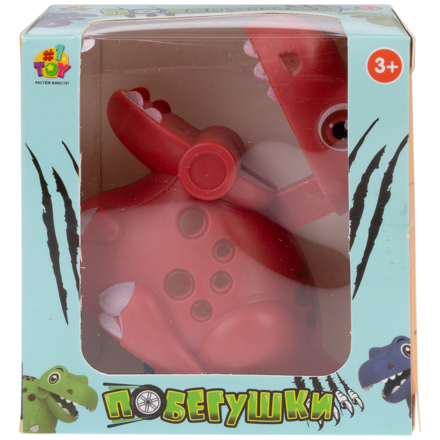 Инерционная игрушка 1TOY Побегушки Динозавр, цвет в ассортименте