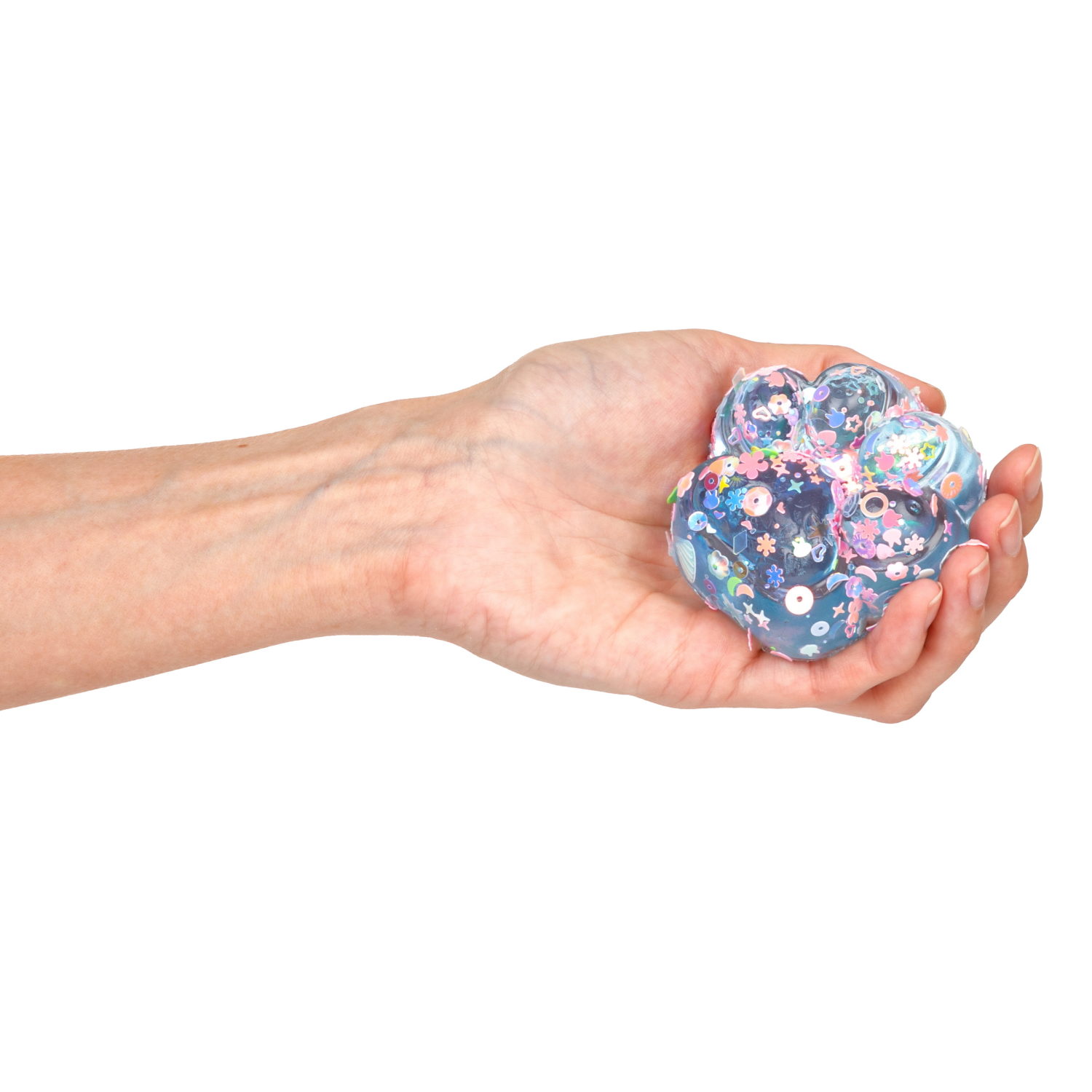 Игрушка-антистресс 1TOY Крутой замес Няшка-вкусняшка мармелапка с посыпками и блестками, бирюзовая