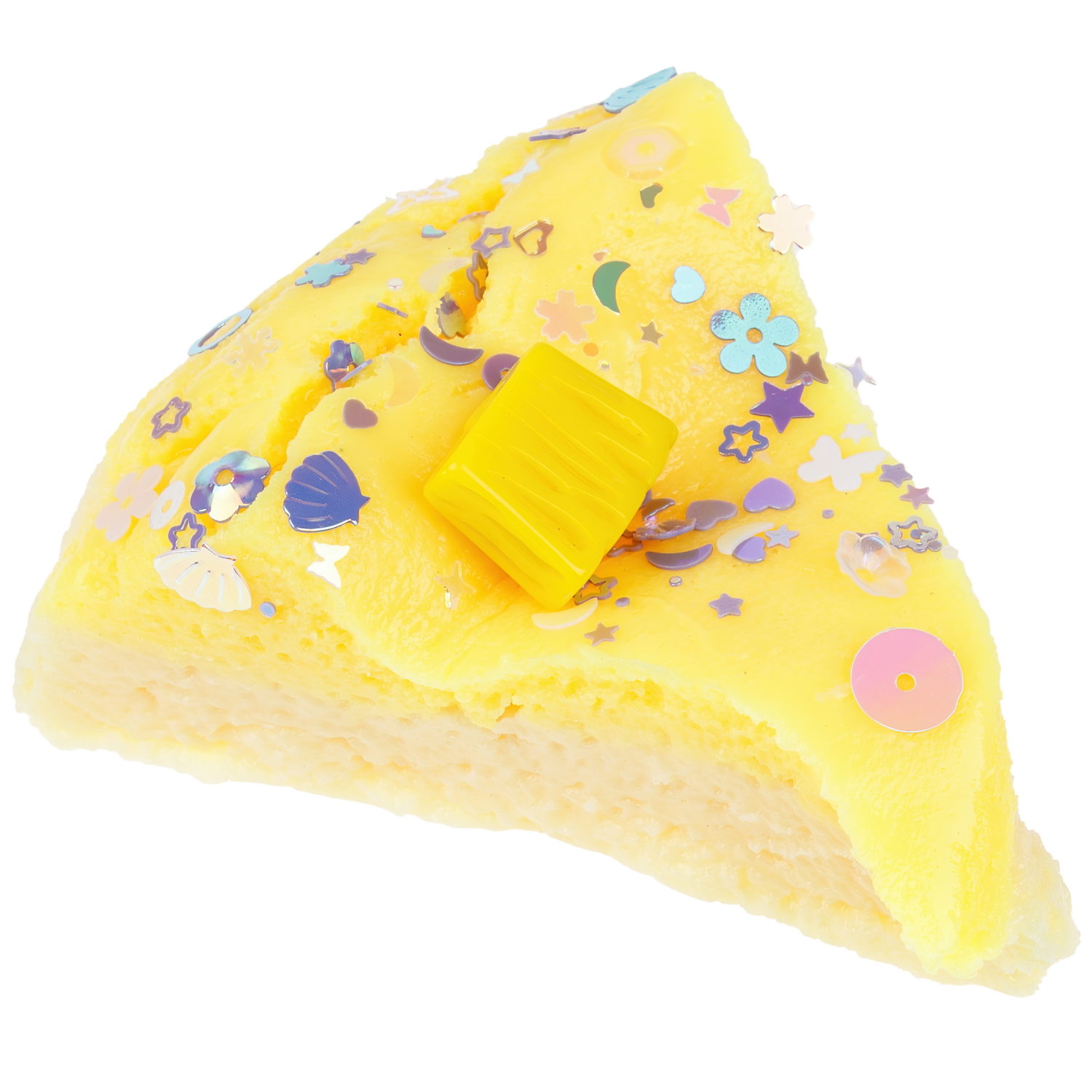 Игрушка-антистресс 1TOY Крутой замес «Няшка-вкусняшка», «Чизкейк с посыпкой», с колокольчиком, желтый