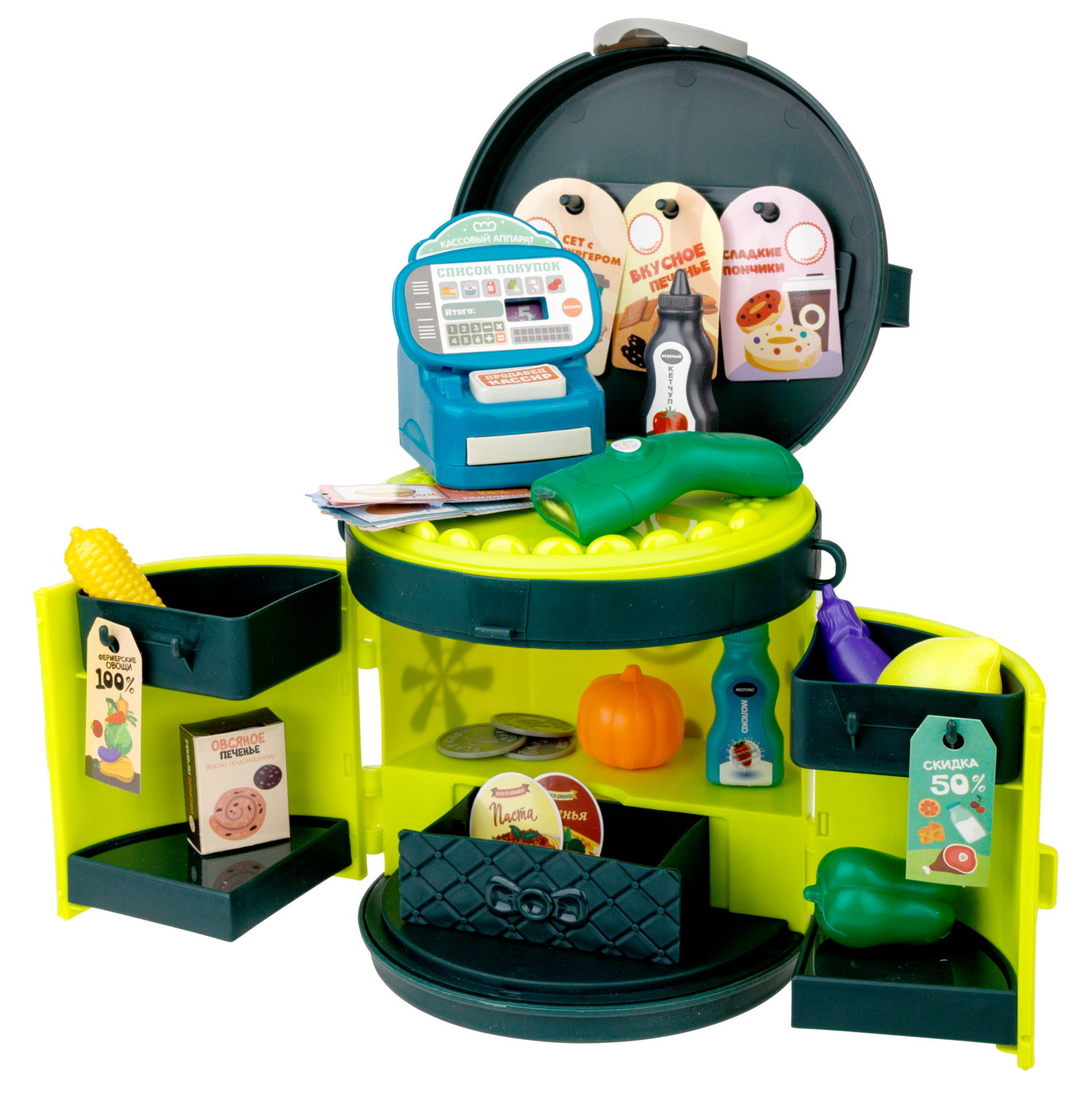1TOY Модный стиль "Продавец-кассир" игровой набор в сумке, 33 предмета