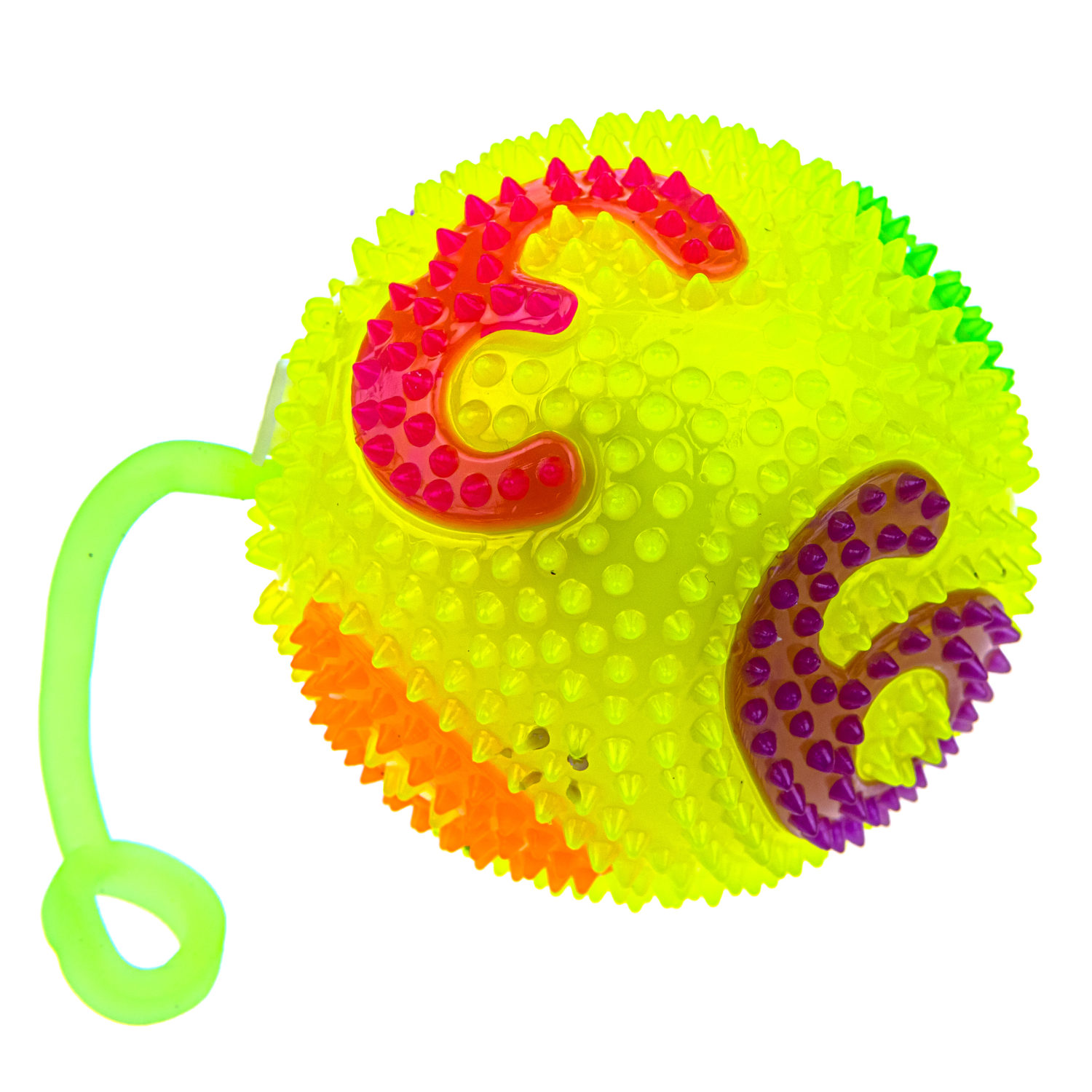 Мячик-прыгун 1TOY цифры, со светом, 6,5 см