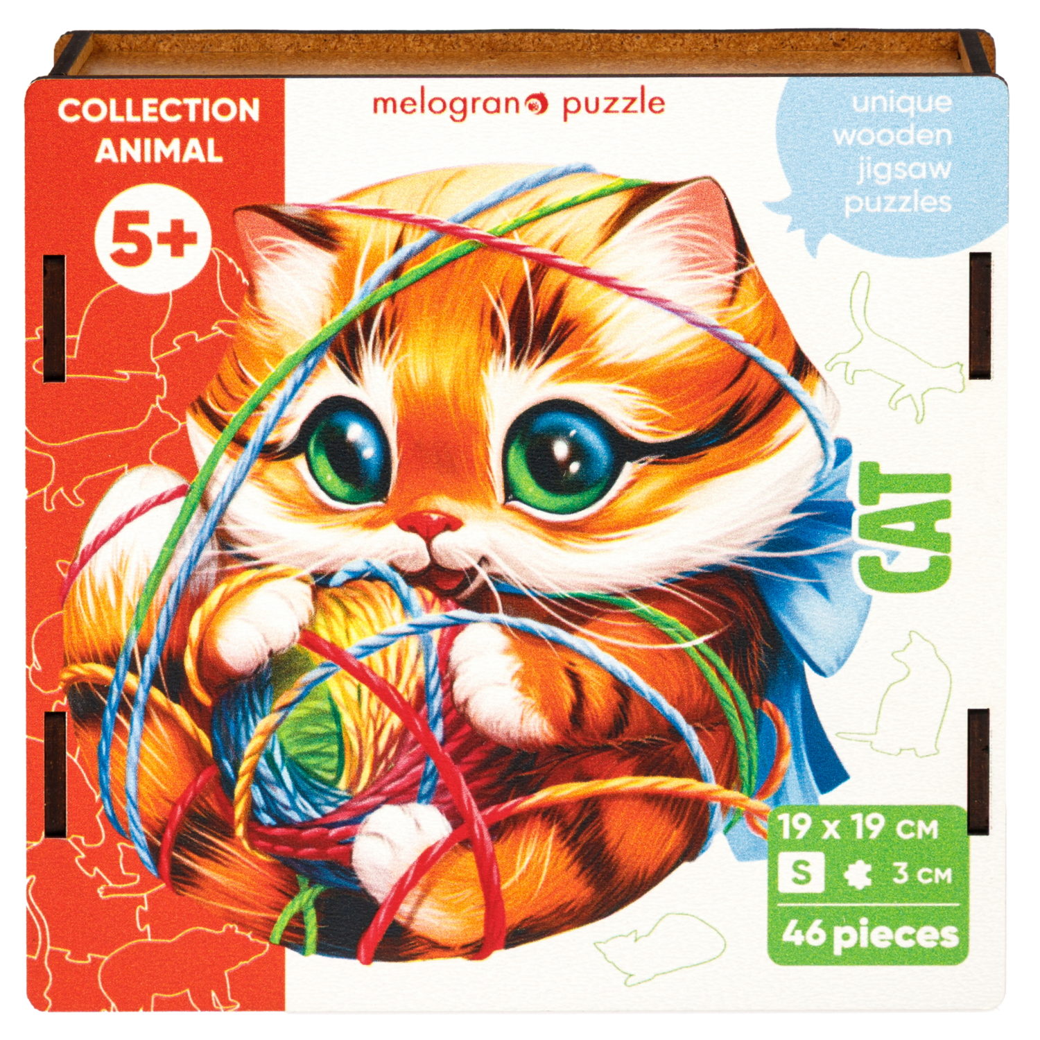 Деревянные пазлы Collection Animals Котенок, 46 деталей