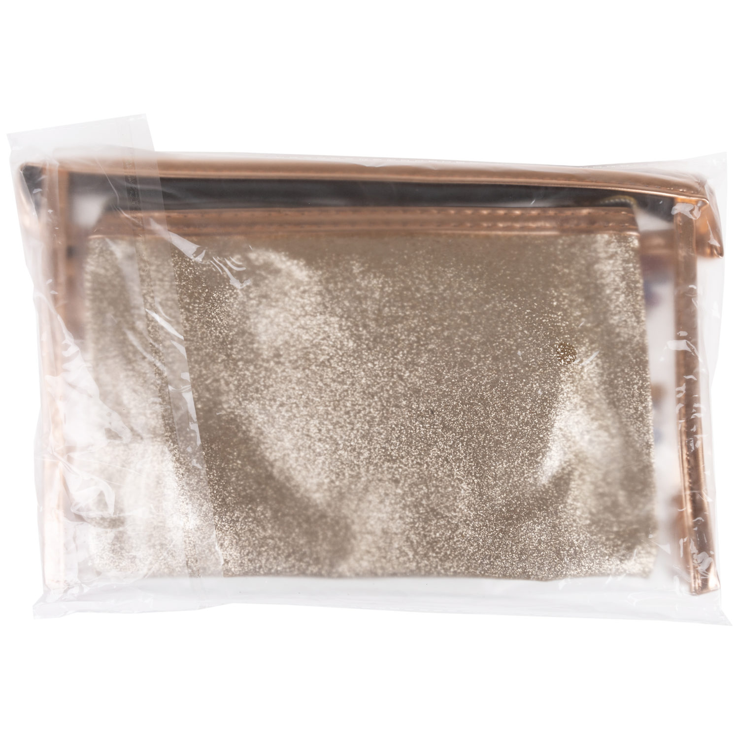 Набор из косметичек 3в1 Lukky Glam Trio прозрачная с подвижными блестками (23.5*14*7 см), средняя и маленькая из блестящей искусственной кожи