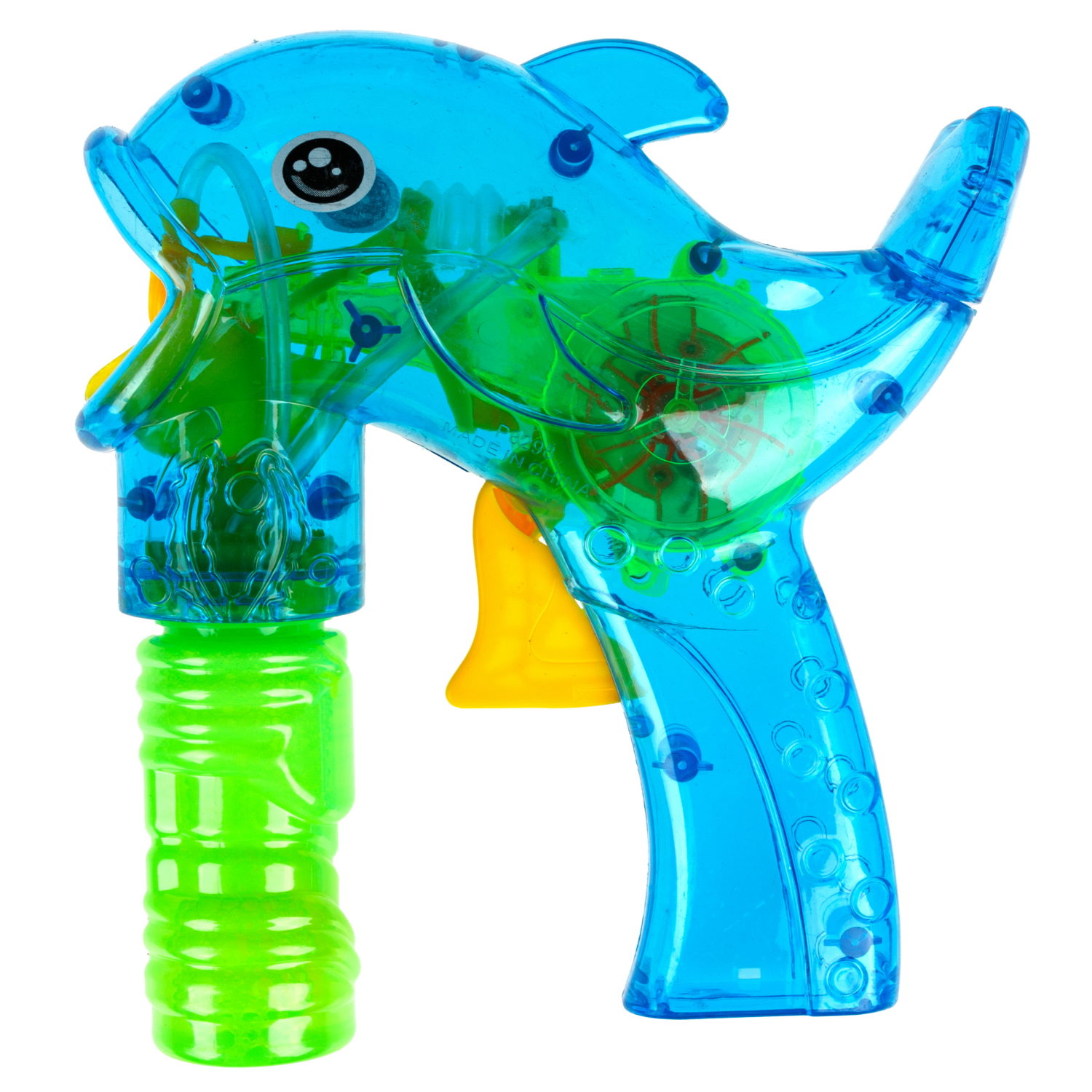 Пистолет для пускания мыльных пузырей 1TOY Мы-шарики! в виде дельфина, со световыми эффектами, 2*50 мл