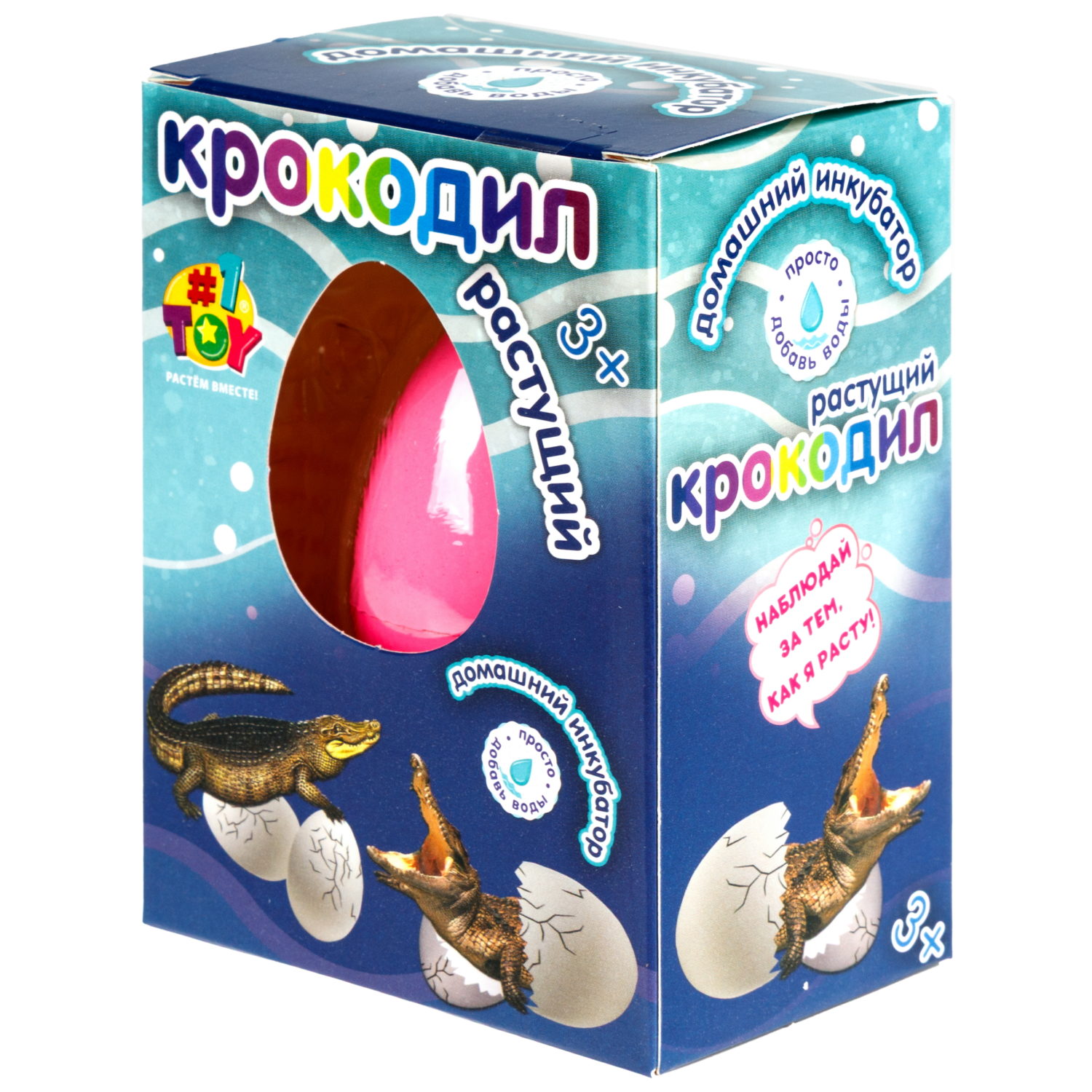 Набор для выращивания 1TOY Домашний инкубатор, растущая игрушка Крокодил