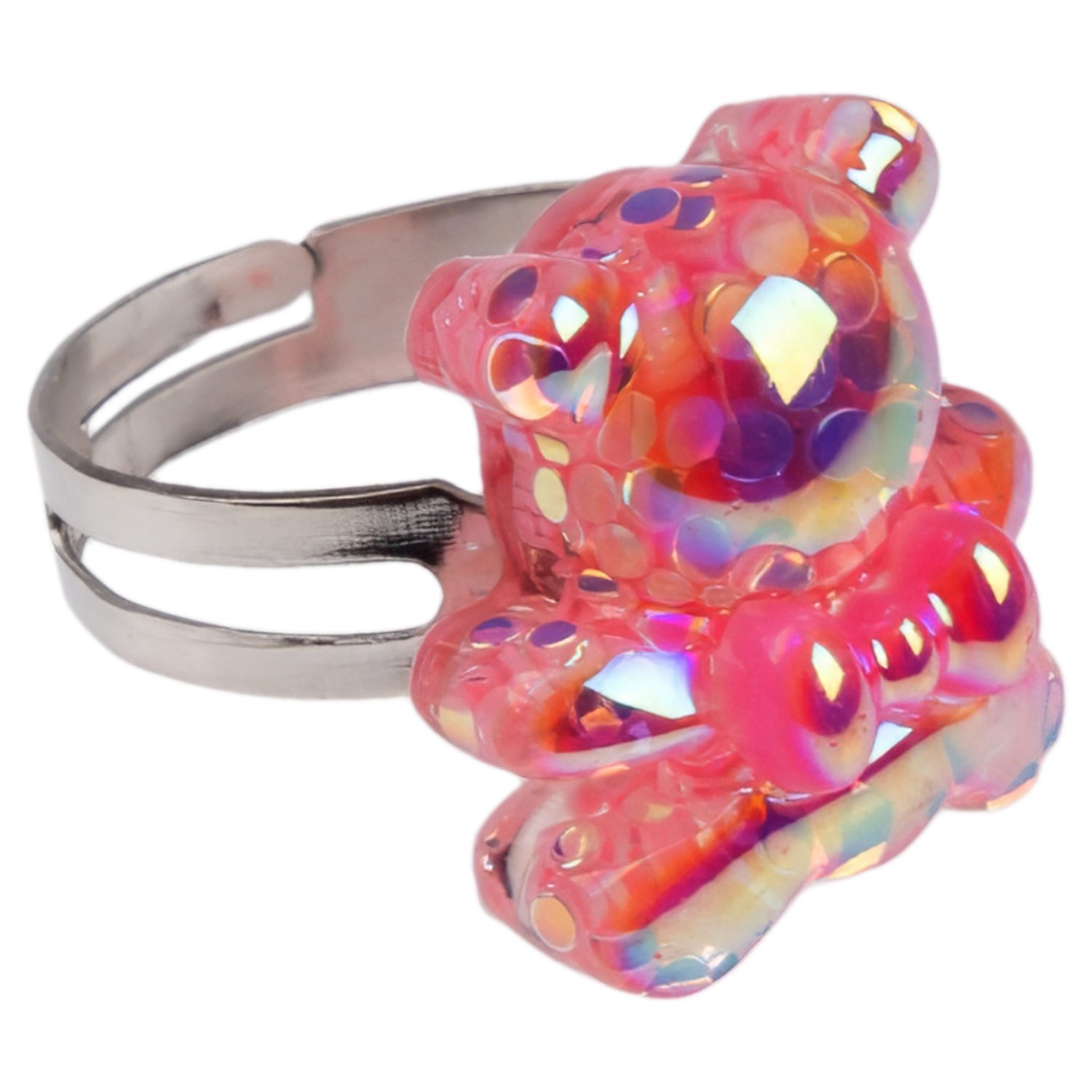 Набор украшений Lukky Fashion "Мармеладный мишка" из бусин: 3 браслета с шармами, подвесками, колечко, бусы