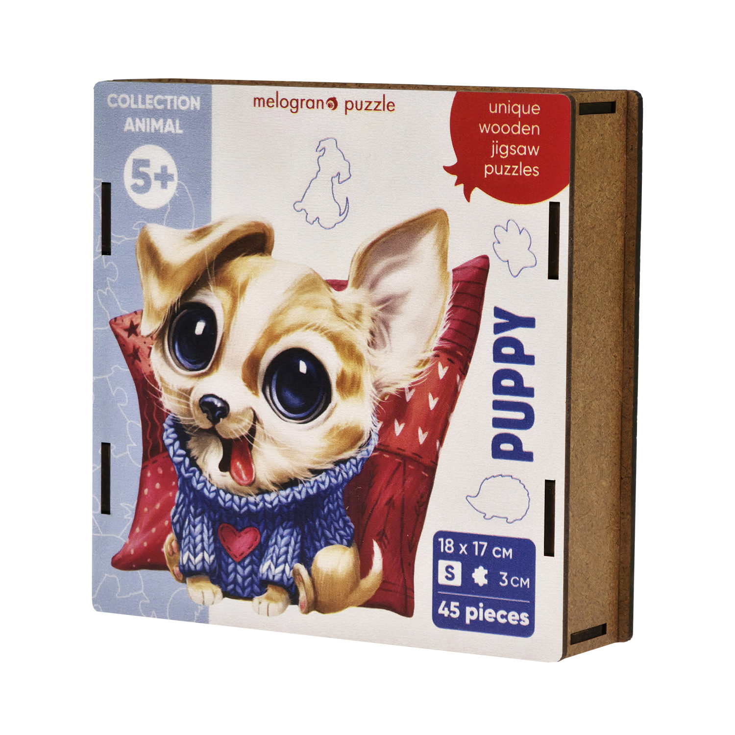 Деревянные пазлы Collection Animals Щенок, 45 деталей