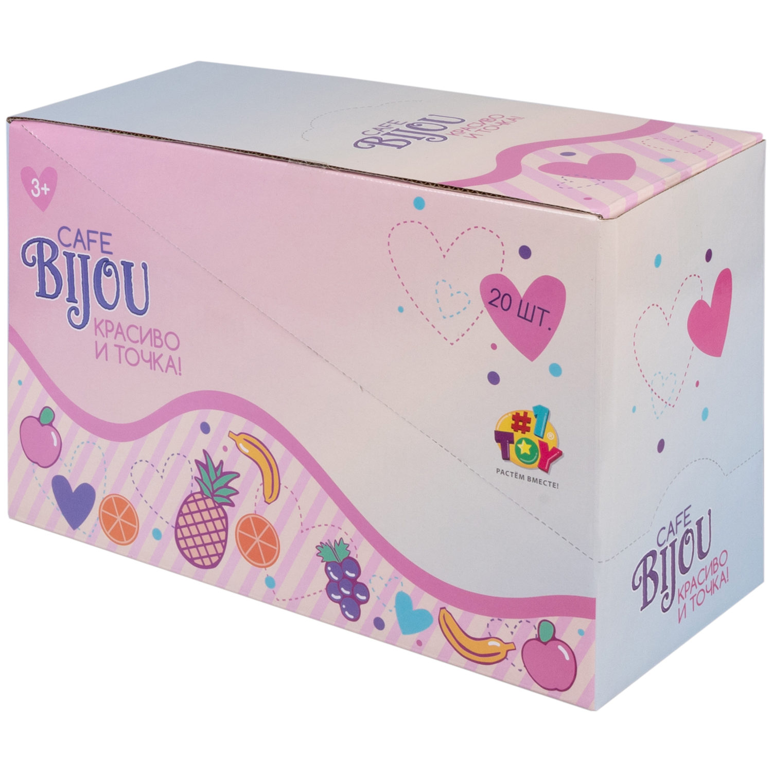 1TOY наб.бусин."Café Bijou" фрукты 5 видов в асс., блистер 12*19см, 20 шт.в дб.