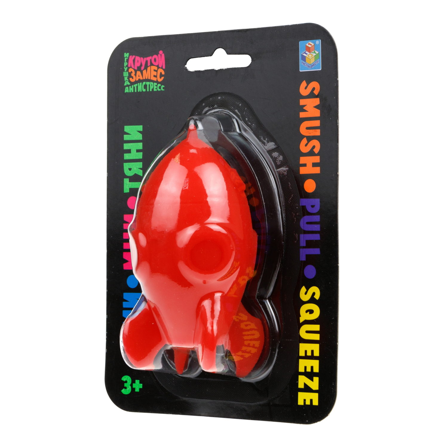 Антистресс-игрушка для рук 1TOY Крутой замес Ракета, жмякалка, мялка, 11 см, 6 цветов в ассортименте