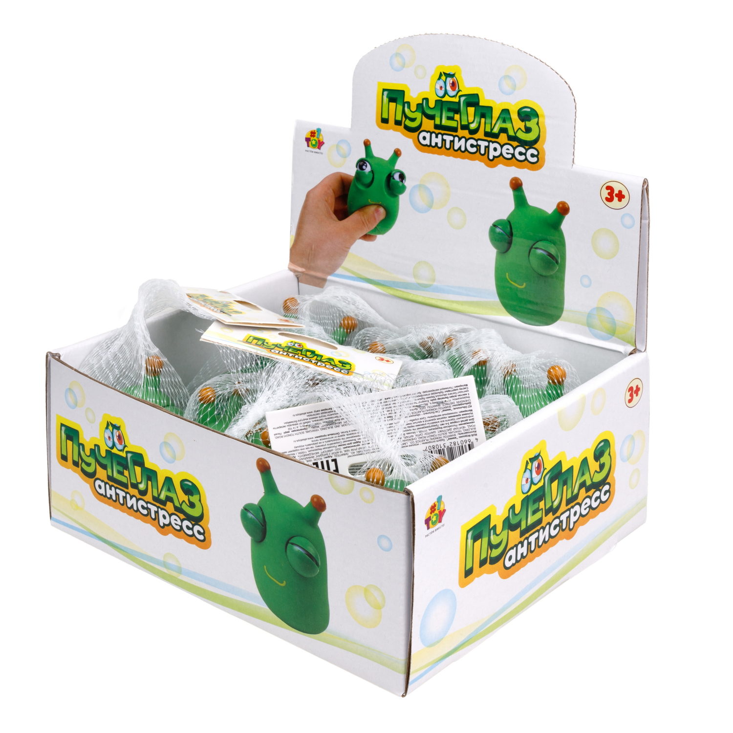 1toy Пучеглаз-антистресс "Гусеница" 4,4х4,9х7,3 см