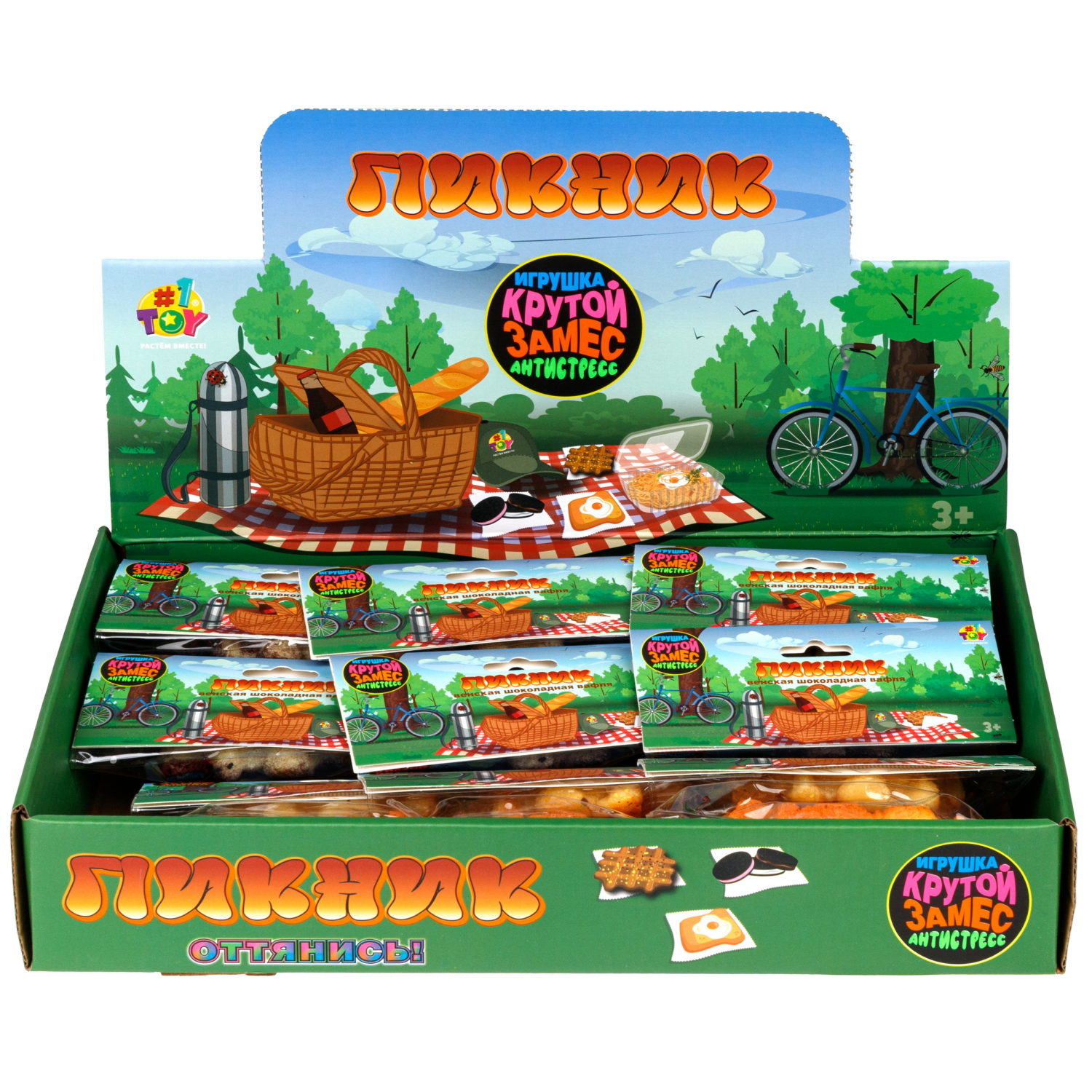 Игрушка-антистресс 1TOY Крутой замес «Пикник», «Венская шоколадная вафля», в ассортименте