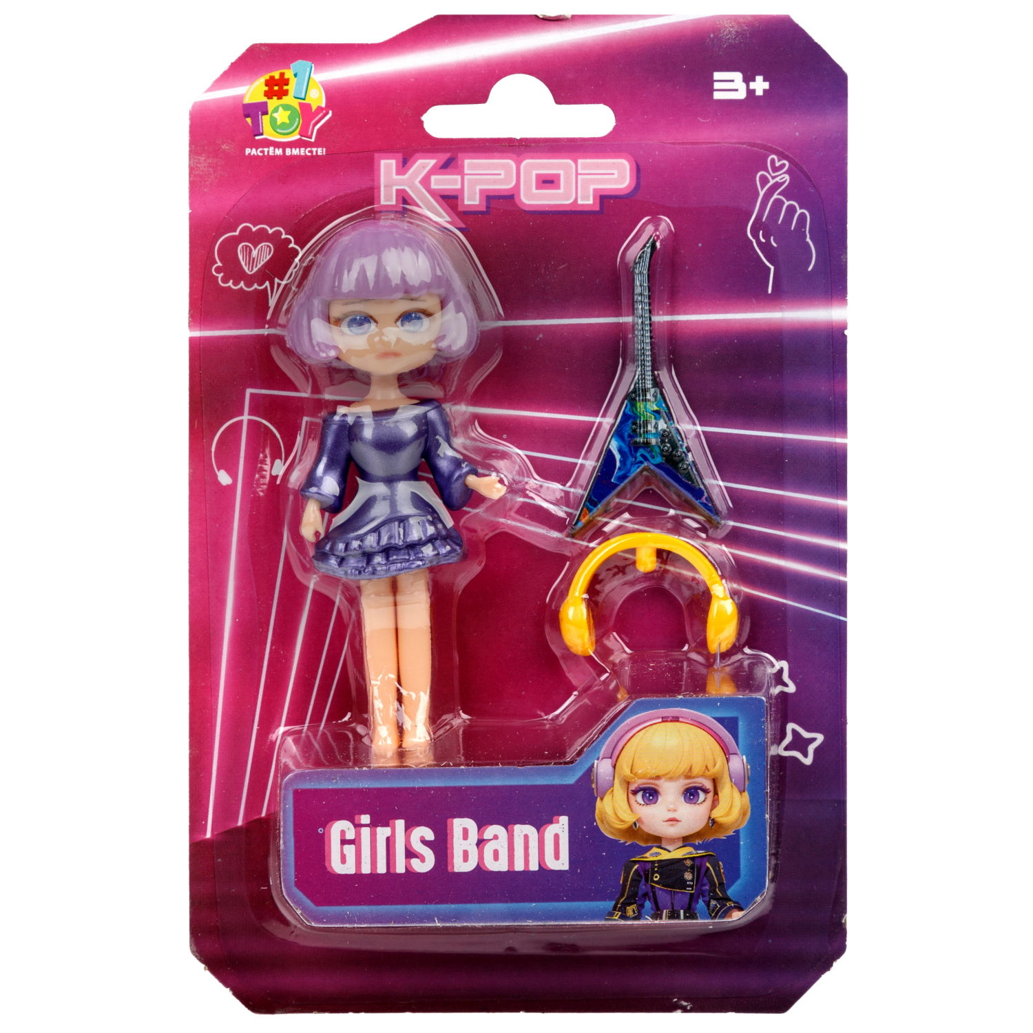 Кукла 1TOY K-POP Girls band с музыкальными инструментами, 30 видов в ассортименте