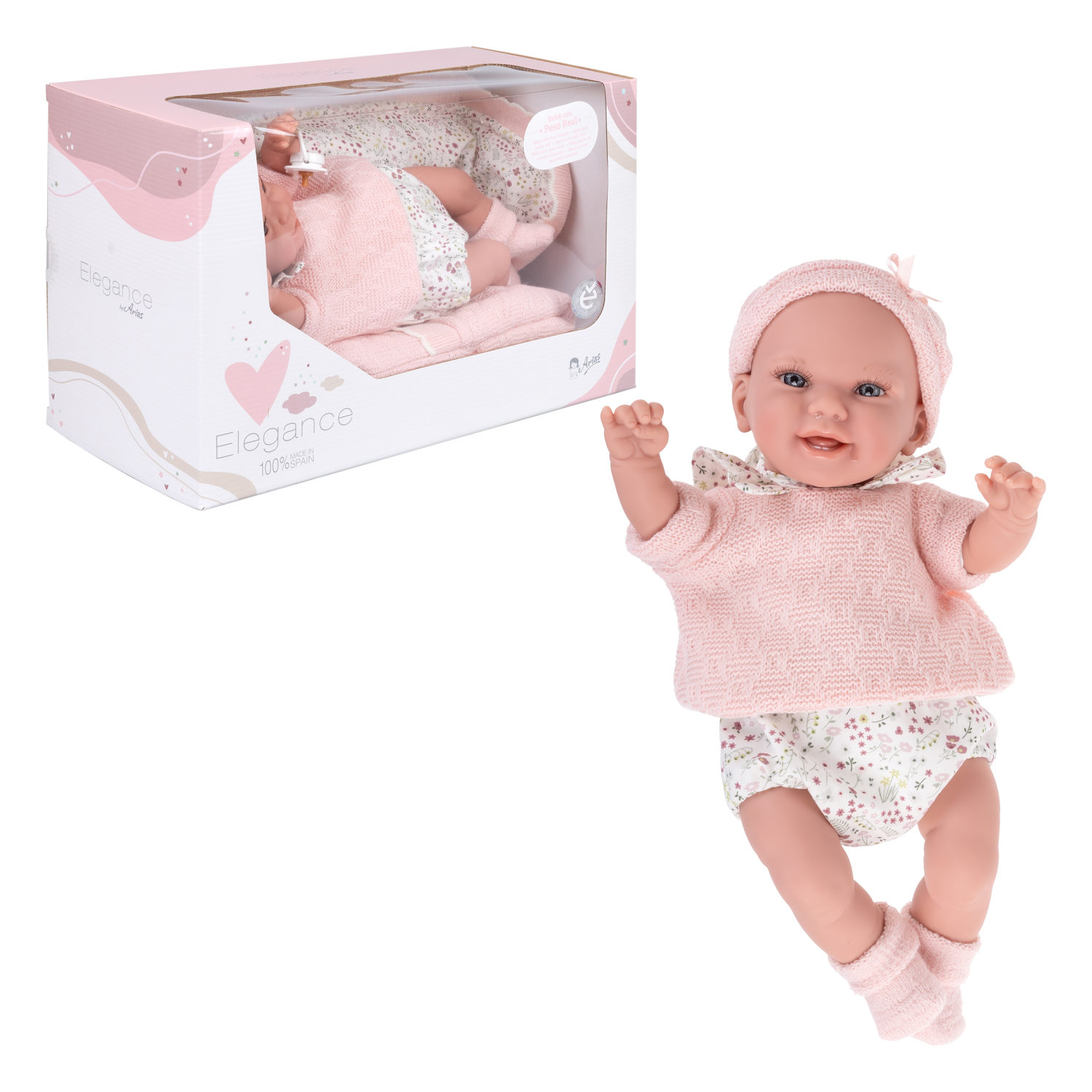 Испанская кукла для девочки Arias reborn, мини реборн, пупс, реалистичная, мягкая, мягконабивная, 35 см