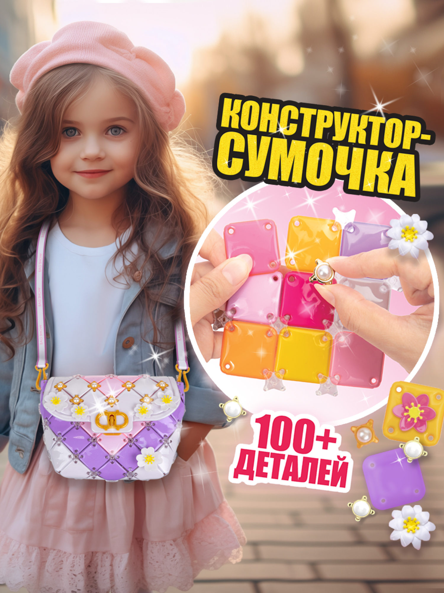 Игровой набор для создания сумочки 1TOY BAG SHOW Evening Party, подарочный, для творчества, рукоделия, игрушки для девочек, конструктор