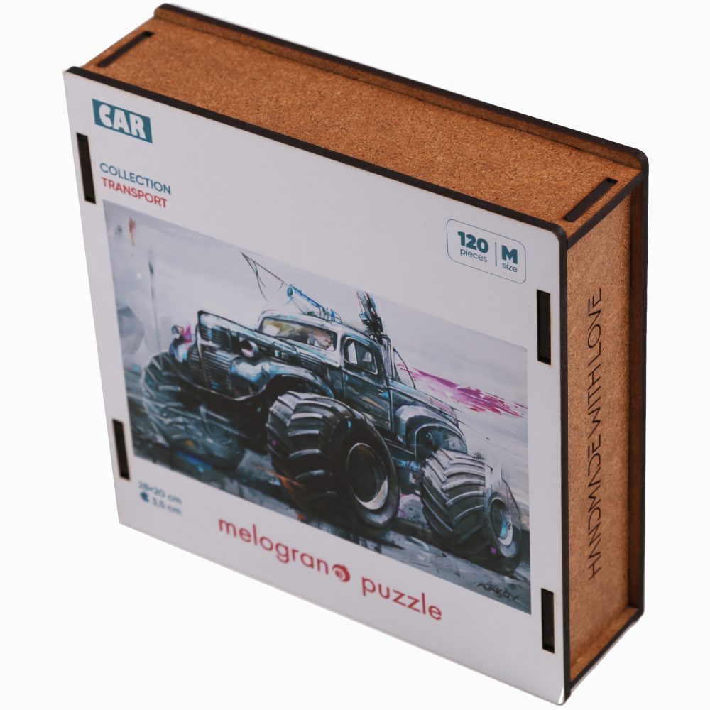 Деревянные пазлы Collection Transport Внедорожник современный серый, 120 деталей, 28х20 см