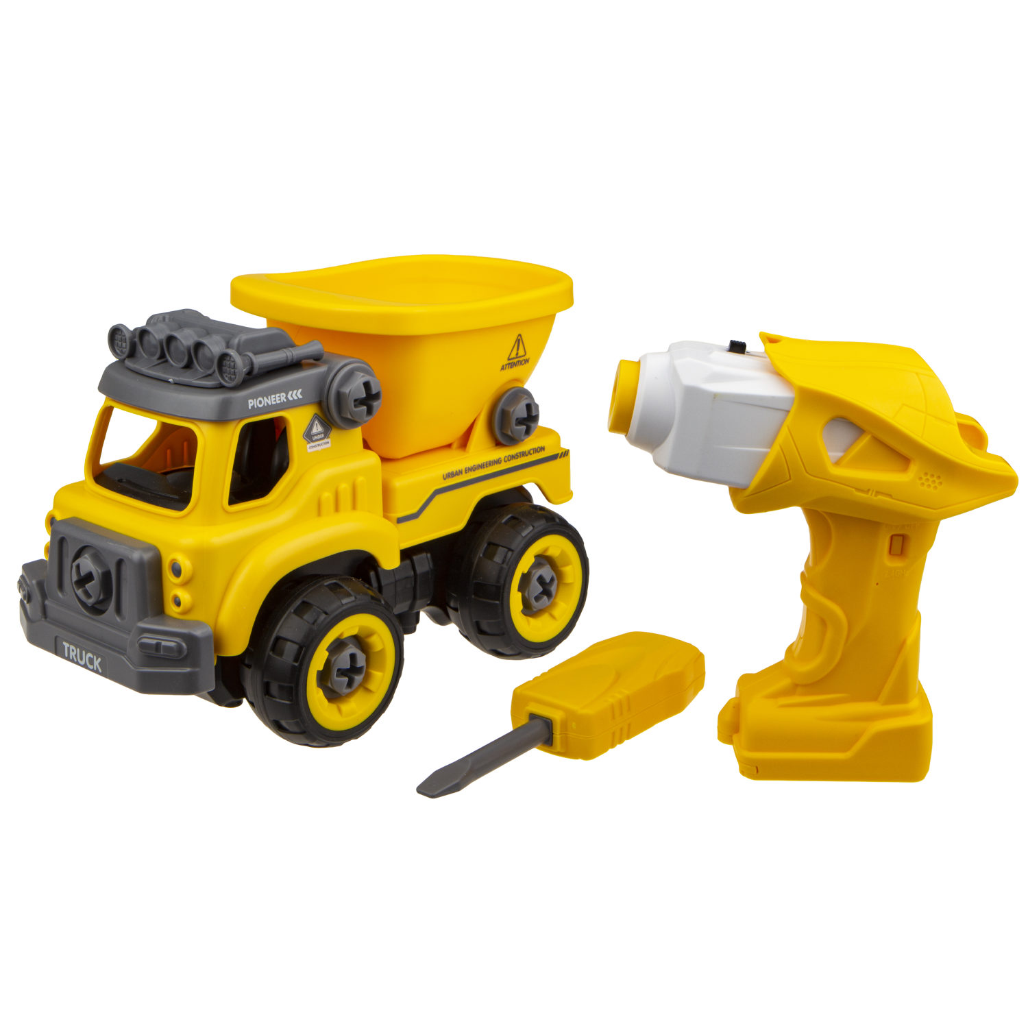 Машинка - конструктор 1TOY Горстрой Самосвал, грузовик с шуруповертом и отверткой