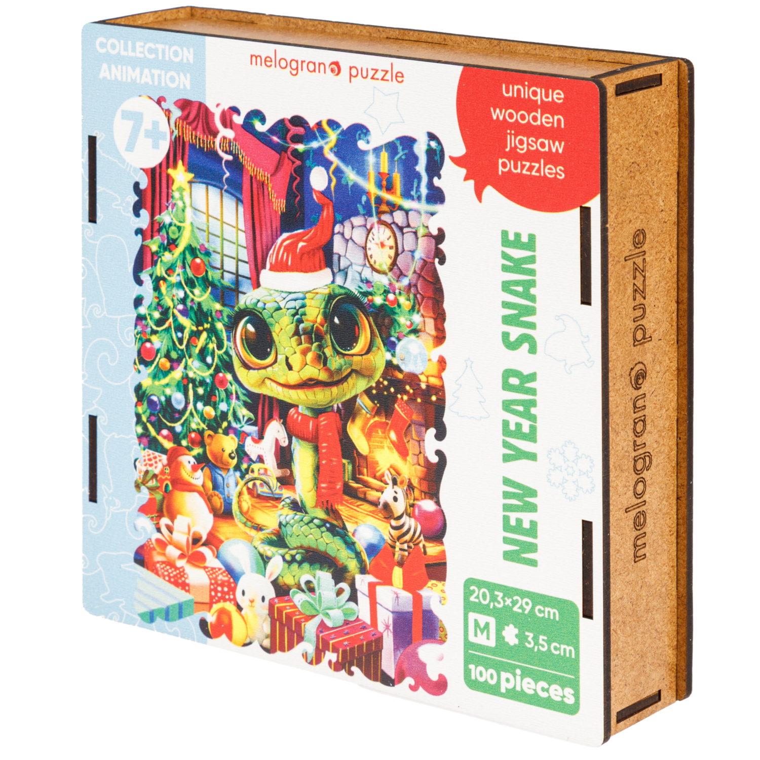 Деревянные пазлы Collection Animation Новогодняя змея, 100 деталей