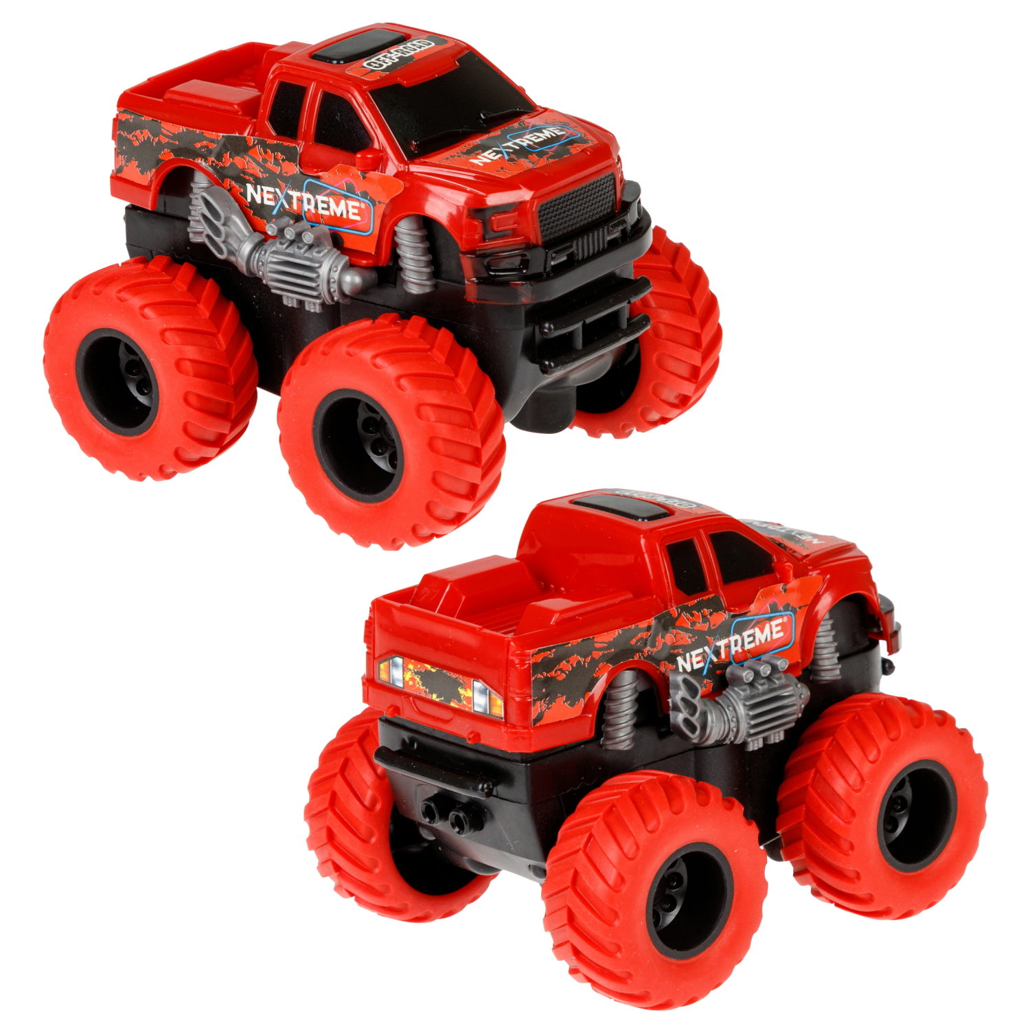 1TOY NEXTREME Гибкий трек 148 деталей, пикап красный с аккумуляторной батареей