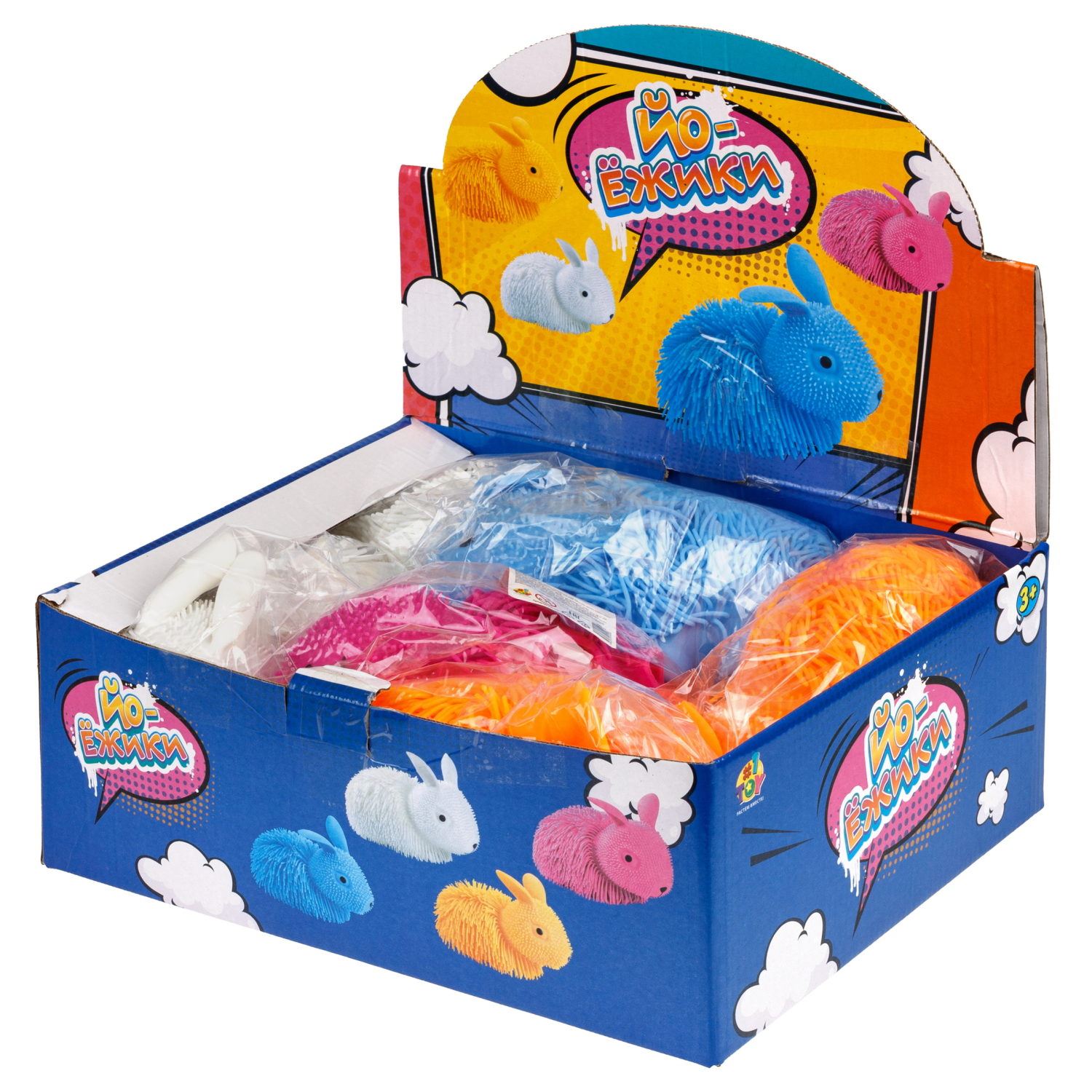 Игрушка-антистресс для рук 1toy Йо-Ёжики, "Кролик" 20 см, 4 цвета в ассортименте