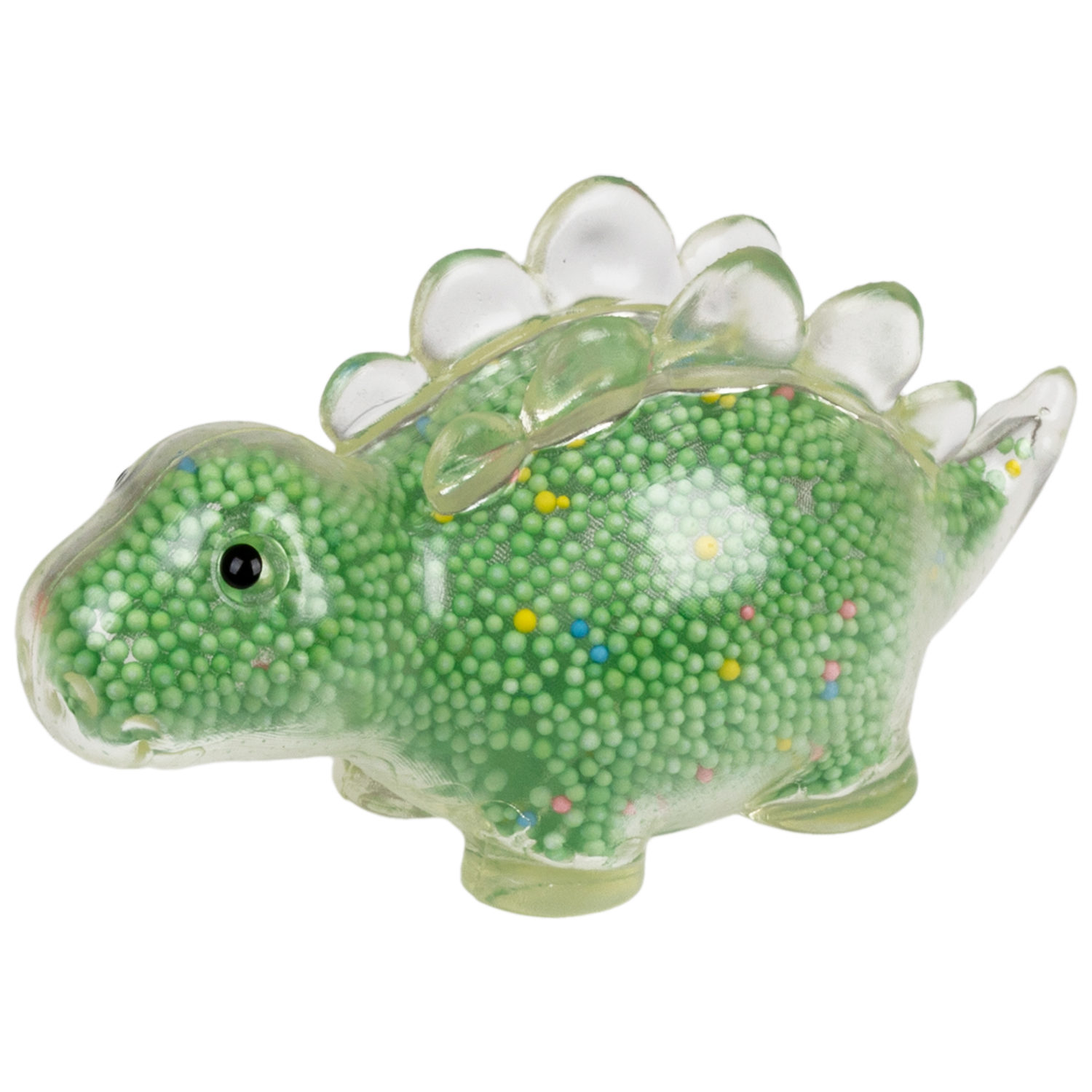 1toy Жмяка стегозавр с пенопластовыми шариками, 11х5 см, зелёный