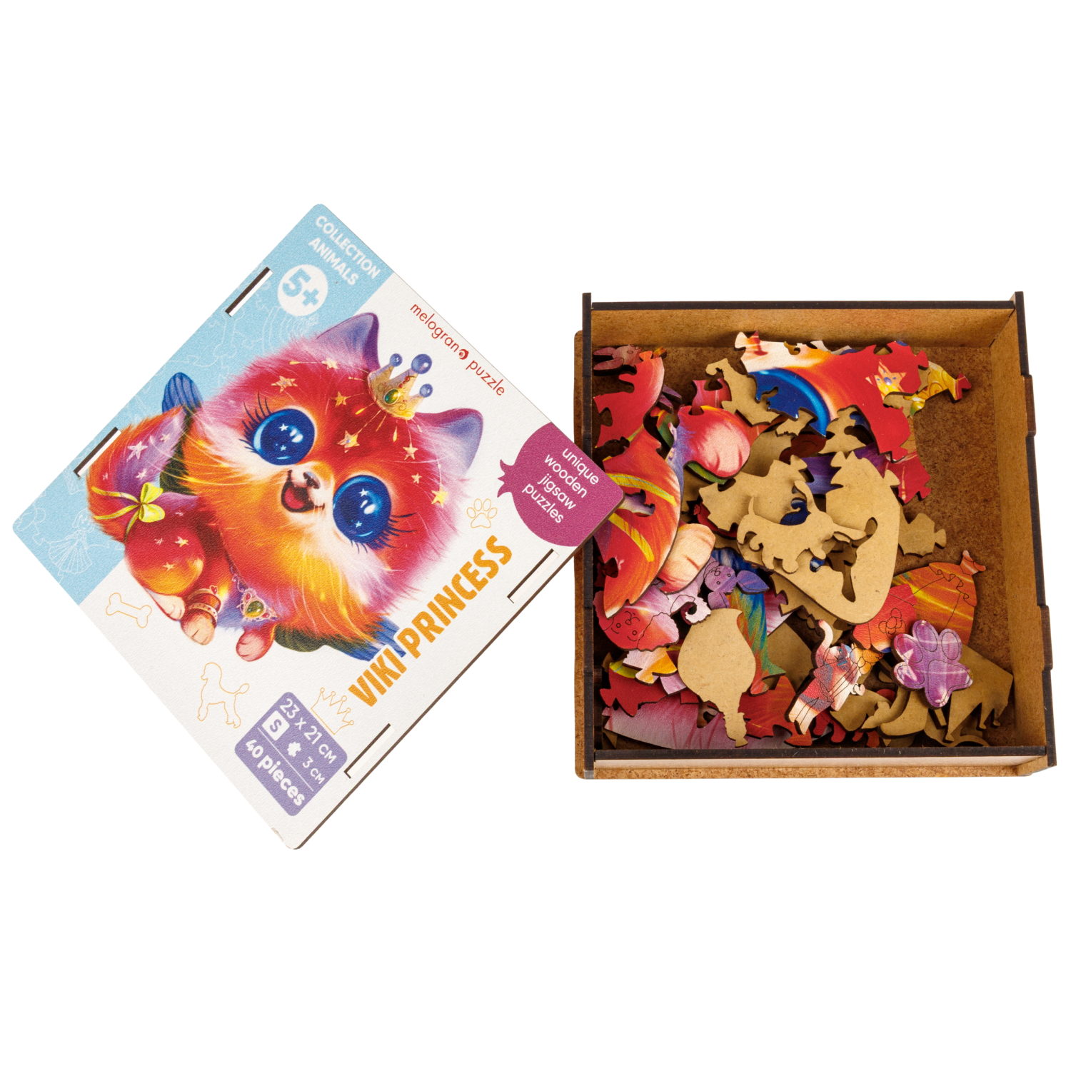 Деревянные пазлы Collection Animals Принцесса Викки, 40 деталей