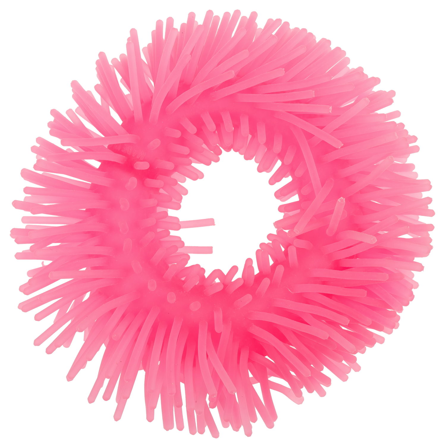 1TOY эластичный браслет-антистресс ЛАПША, однотонный, светится в темноте, розовый