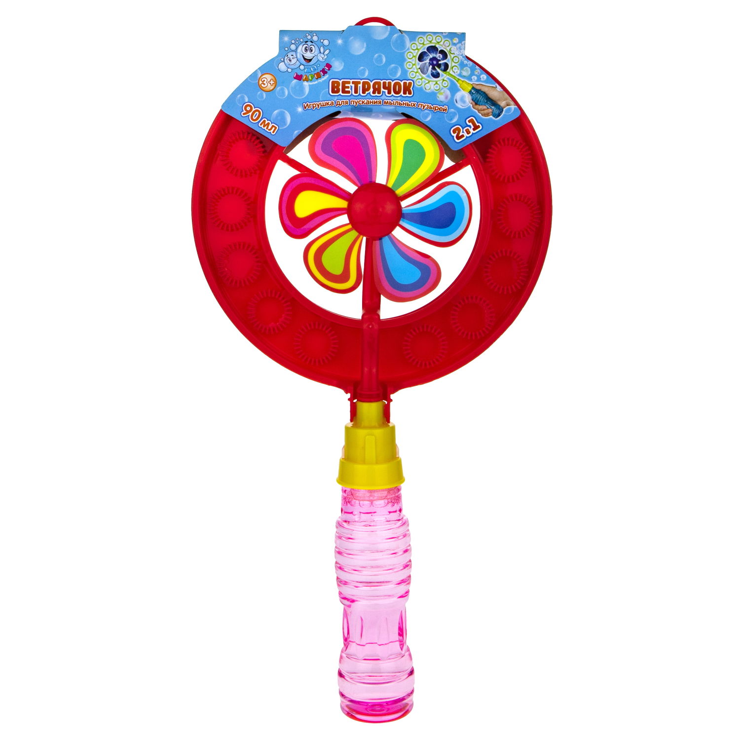 Мыльные пузыри 1TOY Мы-шарики! с ветрячком, 90 мл, в ассортименте