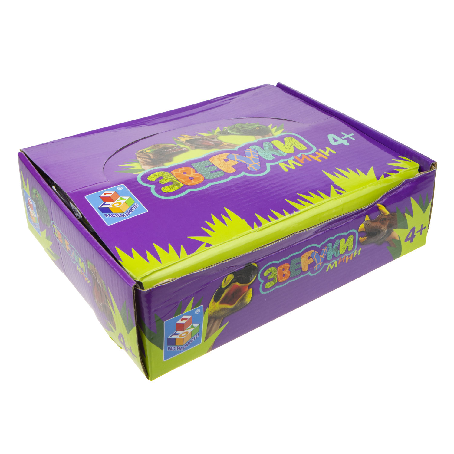 1toy "Зверуки" мини динозавр на руку, 8см, 6 видов, 12 шт в д/б