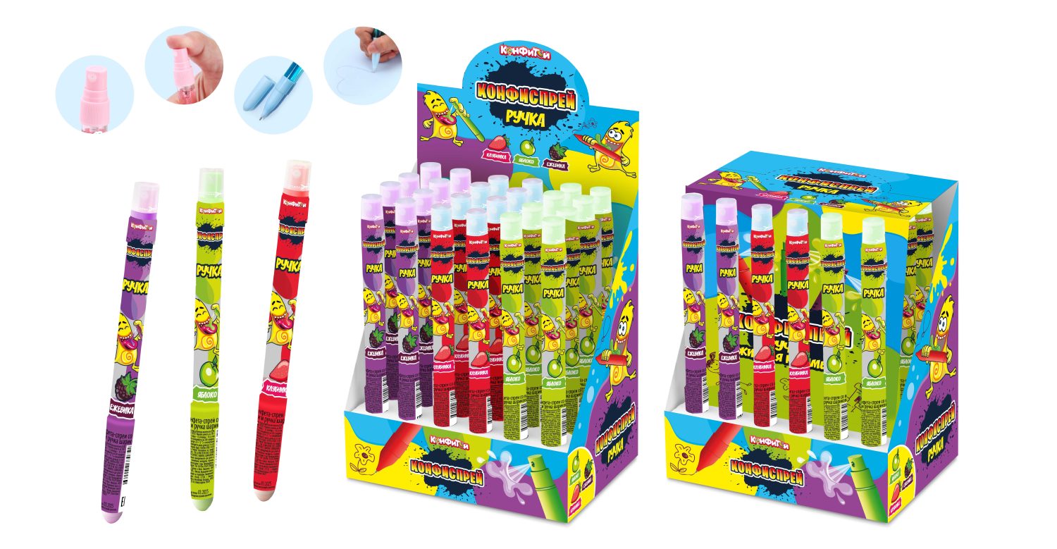 КОНФИСПРЕЙ Ручка жидкая карамель, блок 24 шт. (6мл х 24 х 12)