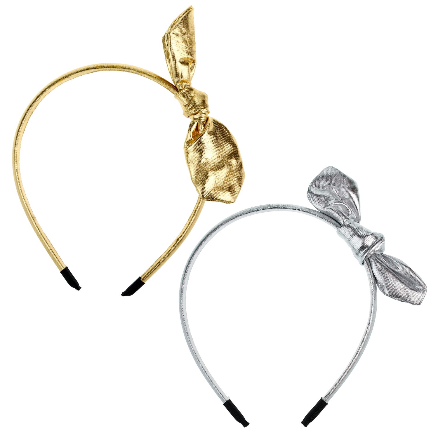 Lukky Fashion набор из 2 ободков с бантиком эффект под кожу "Металлик"