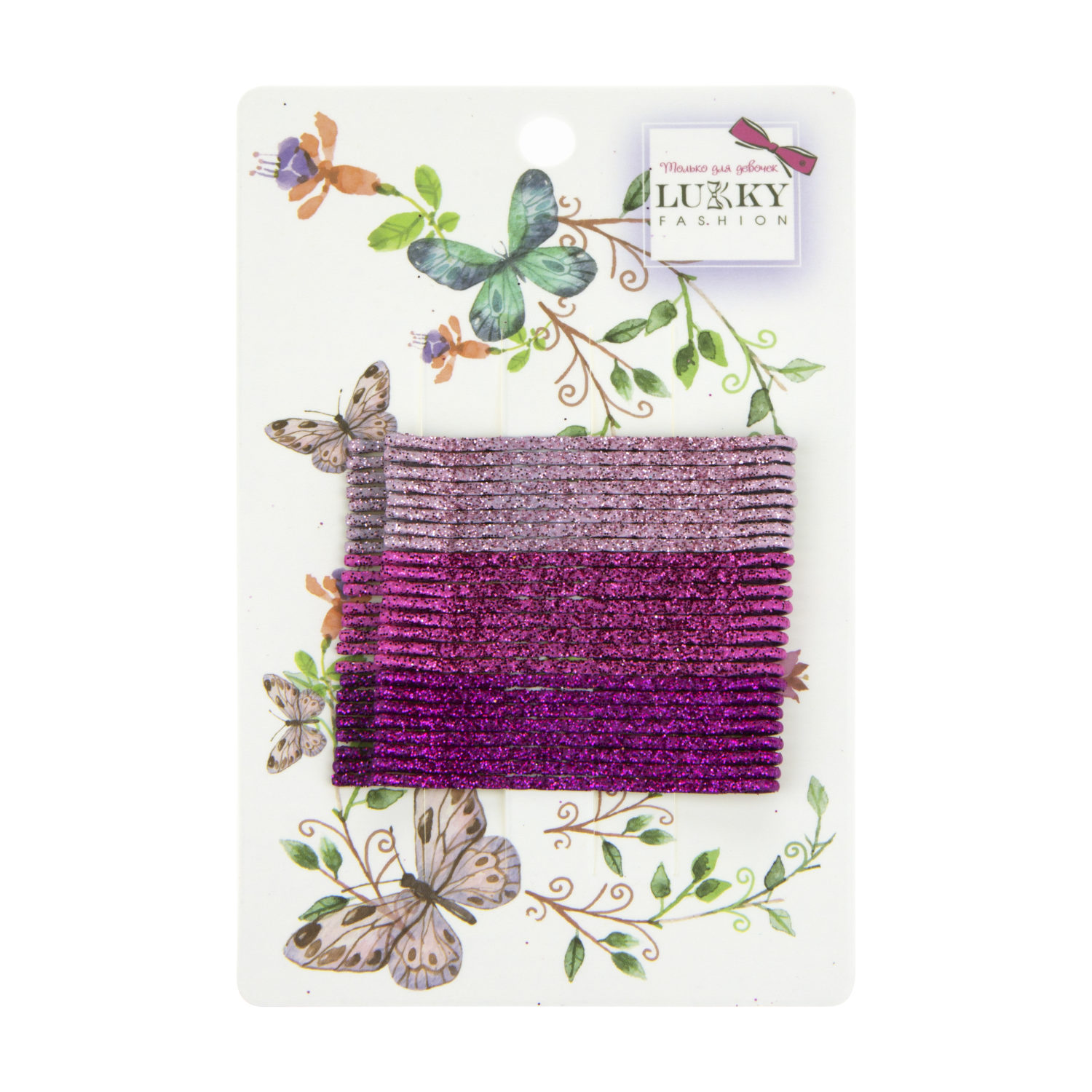 Lukky Fashion набор невидимок для волос, блестящие, 24 шт, 3 цветав наборе, цвета в ассортименте