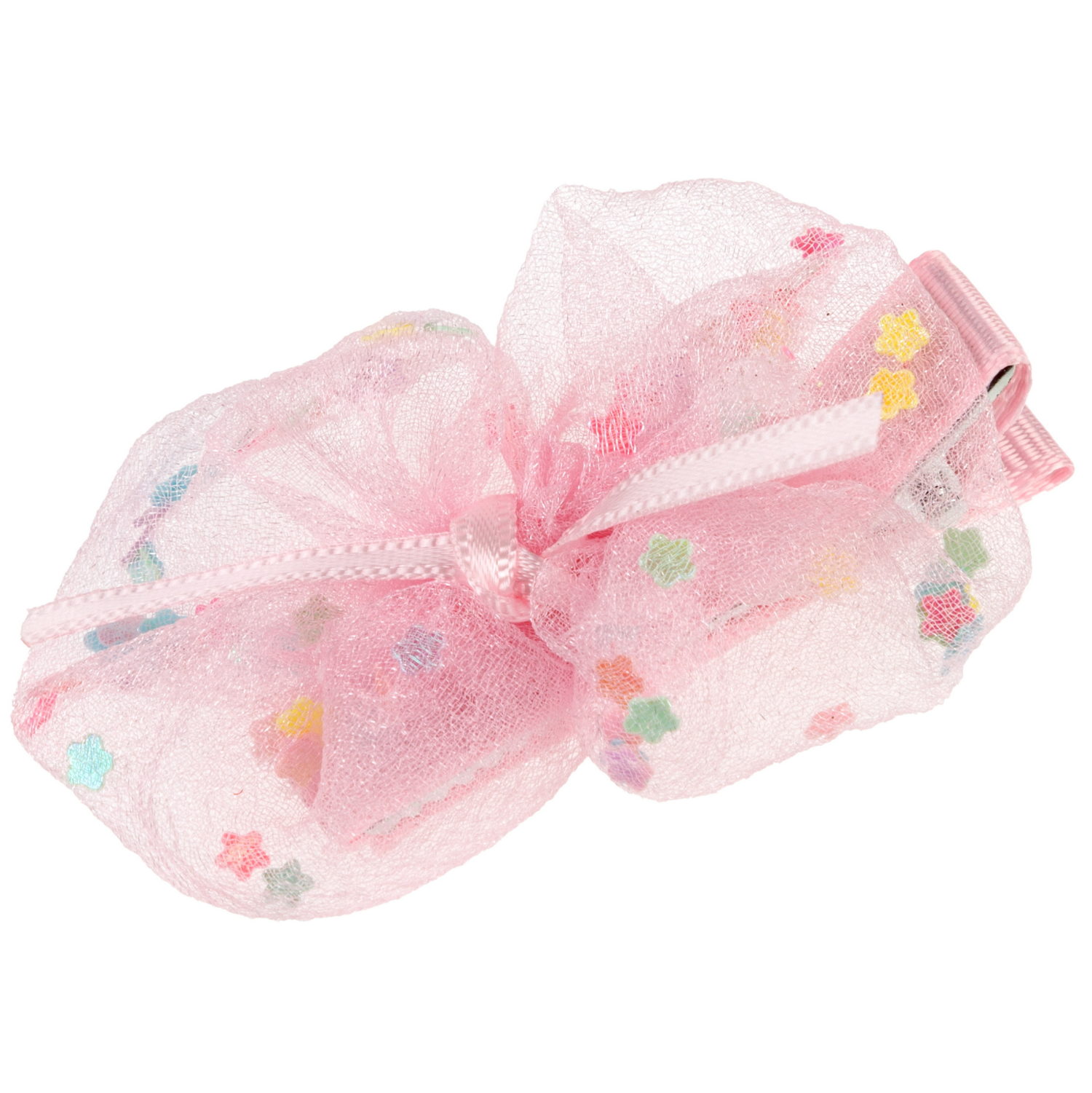 Заколки для волос Lukky Fashion Бантики с блестящей насыпкой, детские, для девочки, зажимы, 4 цвета в ассортименте, набор 2 шт.