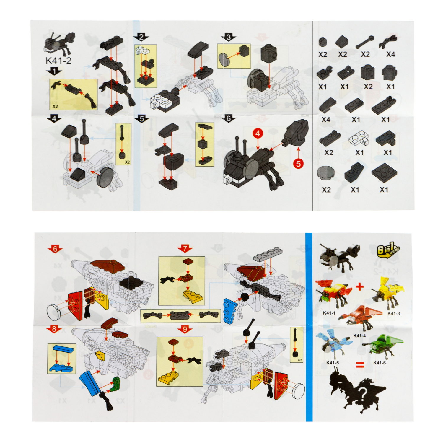 Конструктор 1TOY Blockformers "Микромир", 6 видов, из 6 шт. собирается большой богомол, 1 шт.