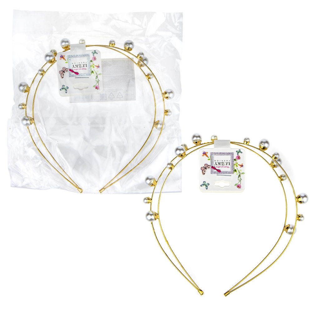 Lukky Fashion ободок 1 шт, жемчужины
