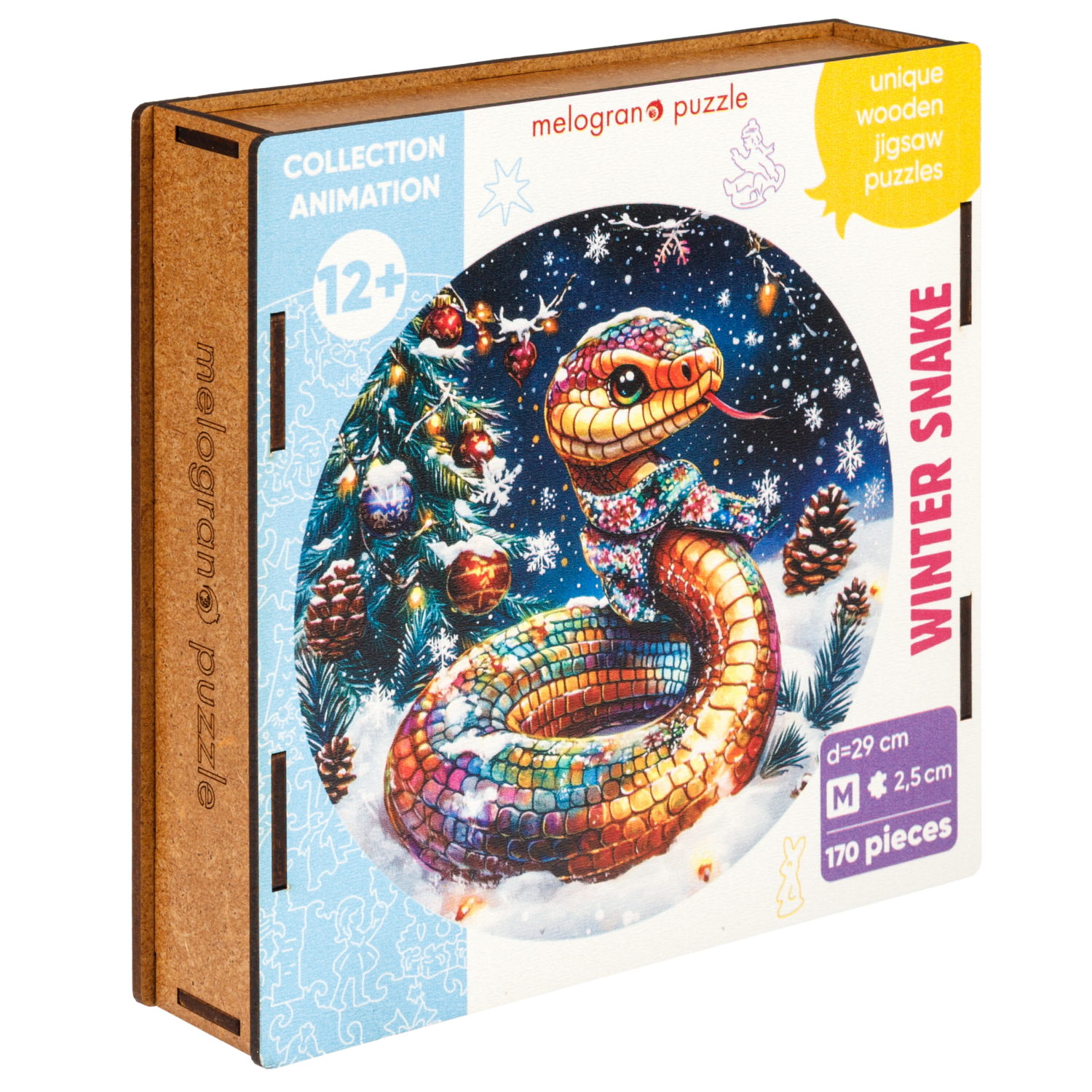 Деревянные пазлы Collection Animation Зимняя змея, 170 деталей