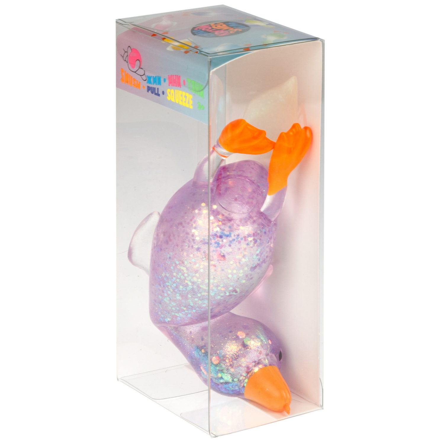 Антистресс-игрушка 1TOY Крутой замес Супергель гусь прозрачный, 9х8х5 см