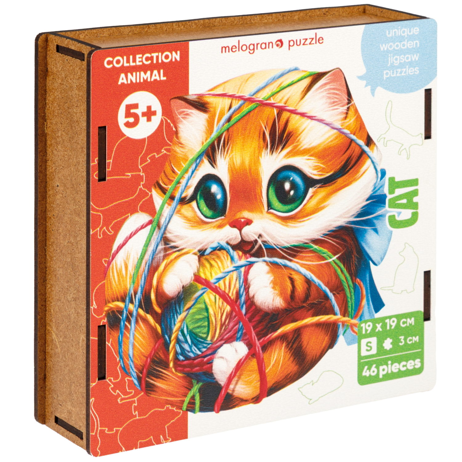 Деревянные пазлы Collection Animals Котенок, 46 деталей