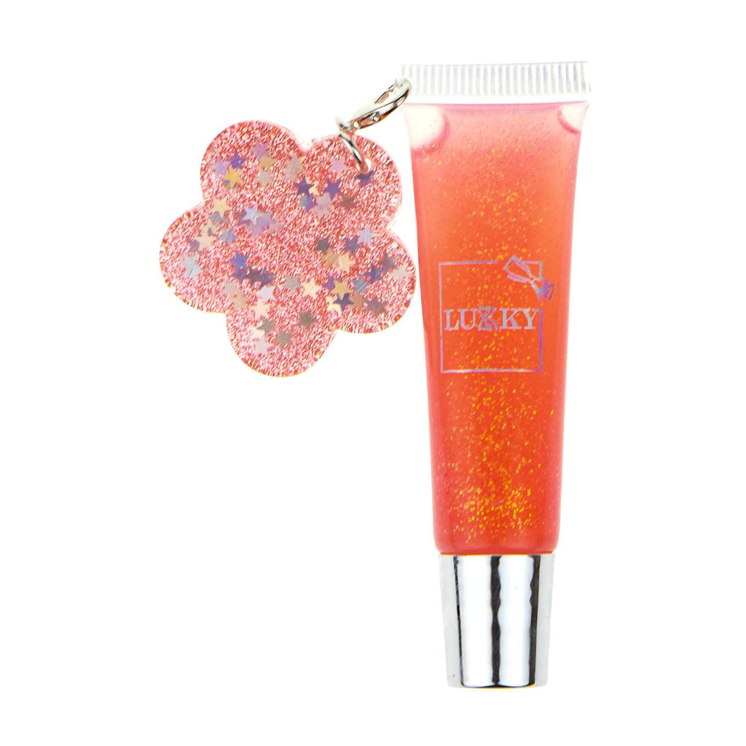 Блеск для губ LUKKY "Сверкающая Звезда",нежно-коралловый,с ароматом малины,7мл