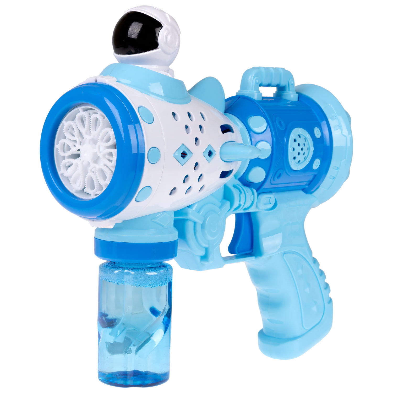 Пистолет для мыльных пузырей 1TOY Мы-шарики! Бластер космический со светом, 50 мл