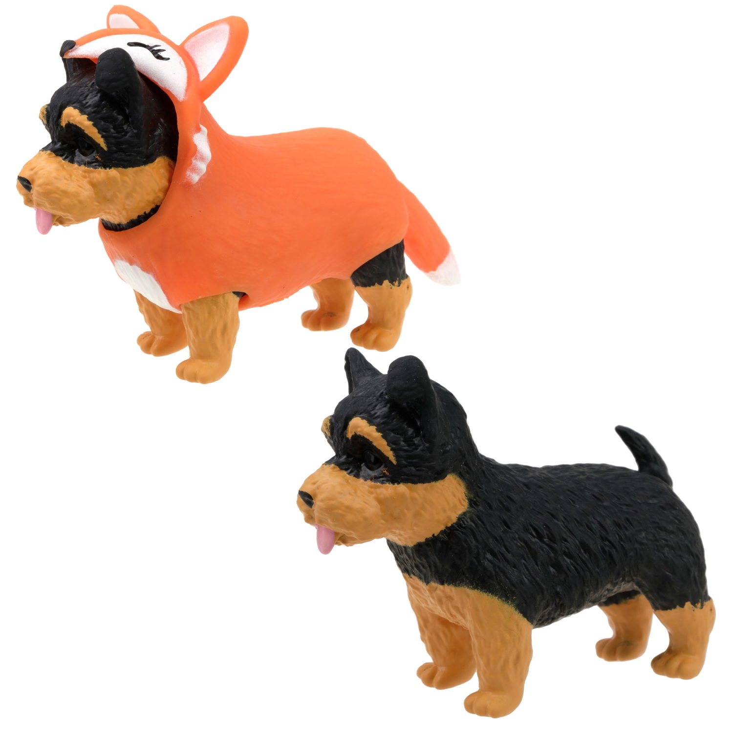 Антистресс игрушка 1TOY Прокачка для собачки серия 3, тянущаяся собачка в костюмчике, тянучка Йоркшир - лисичка