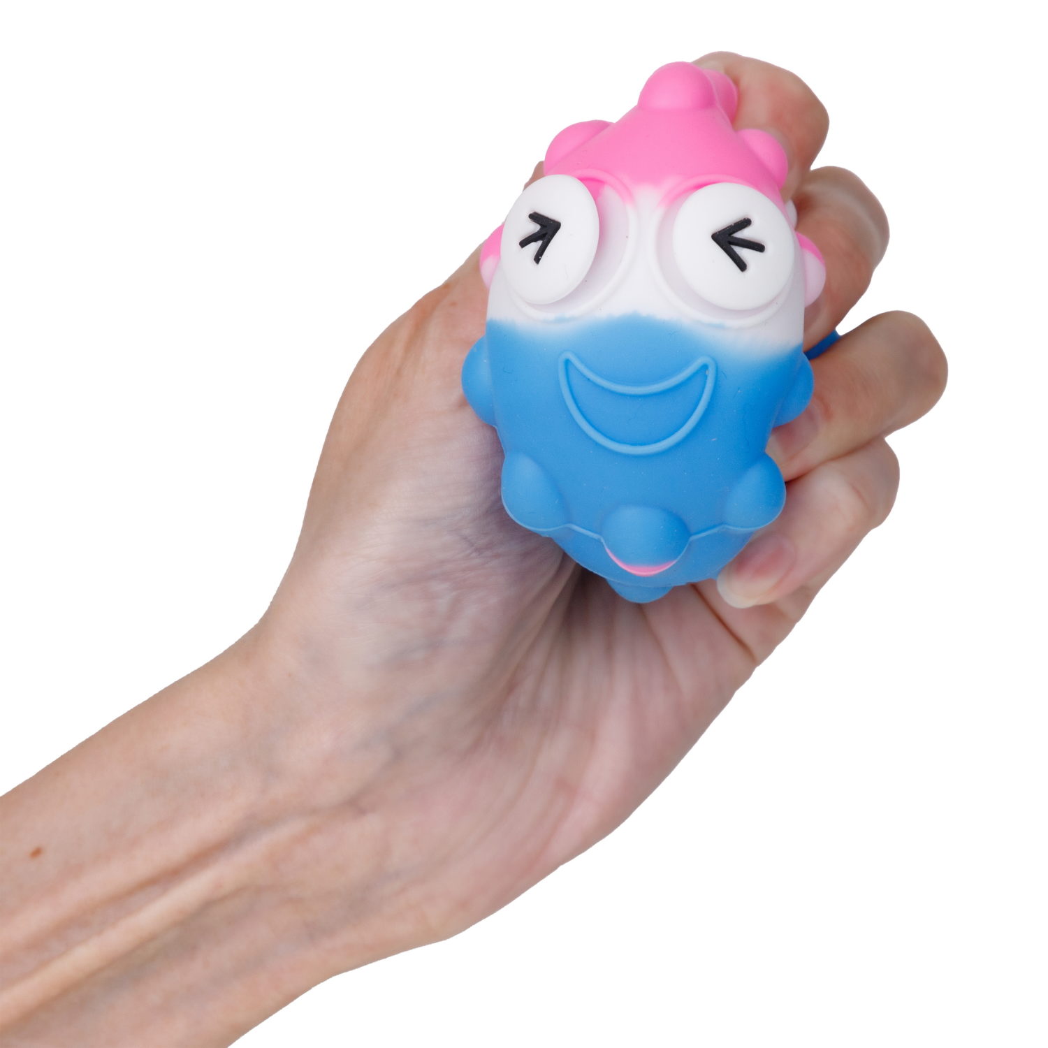 1toy Жмяка Hit Pop It розово-бело-голубой "Смайлик" 7 см