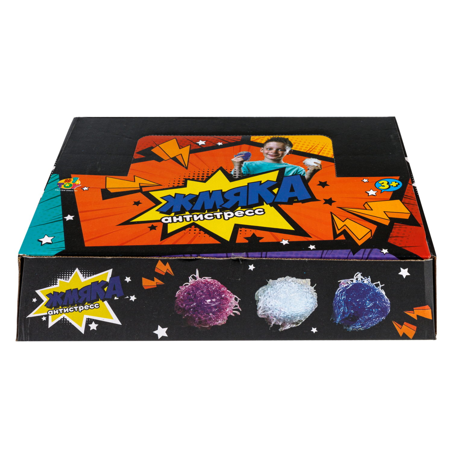 1toy Жмяка, шар с мелкими шариками, 8 см, 3 вида в ассортименте